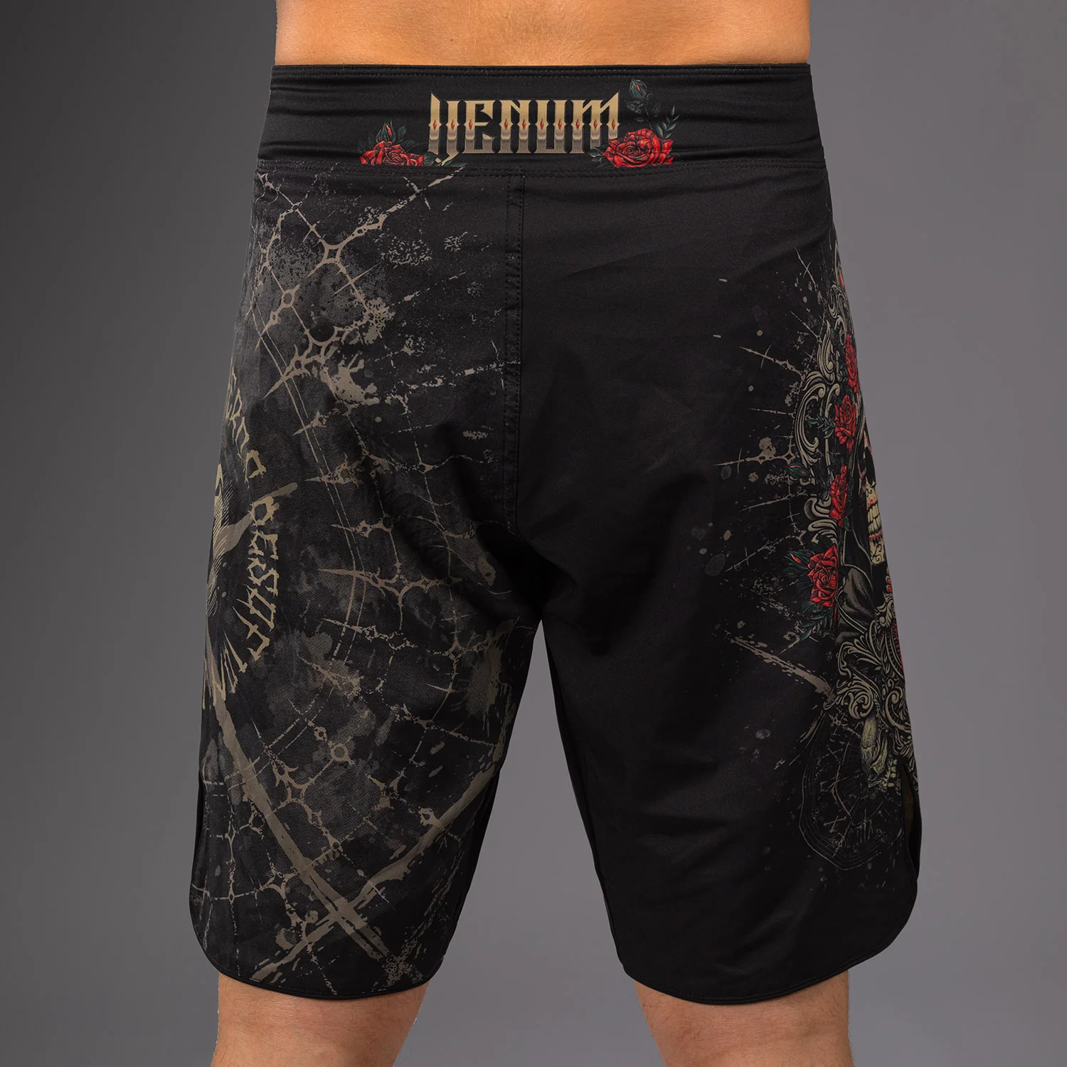 Venum Santa Muerte 5.0 Men’s Fight Shorts - Deep Black/Gold - Image 7