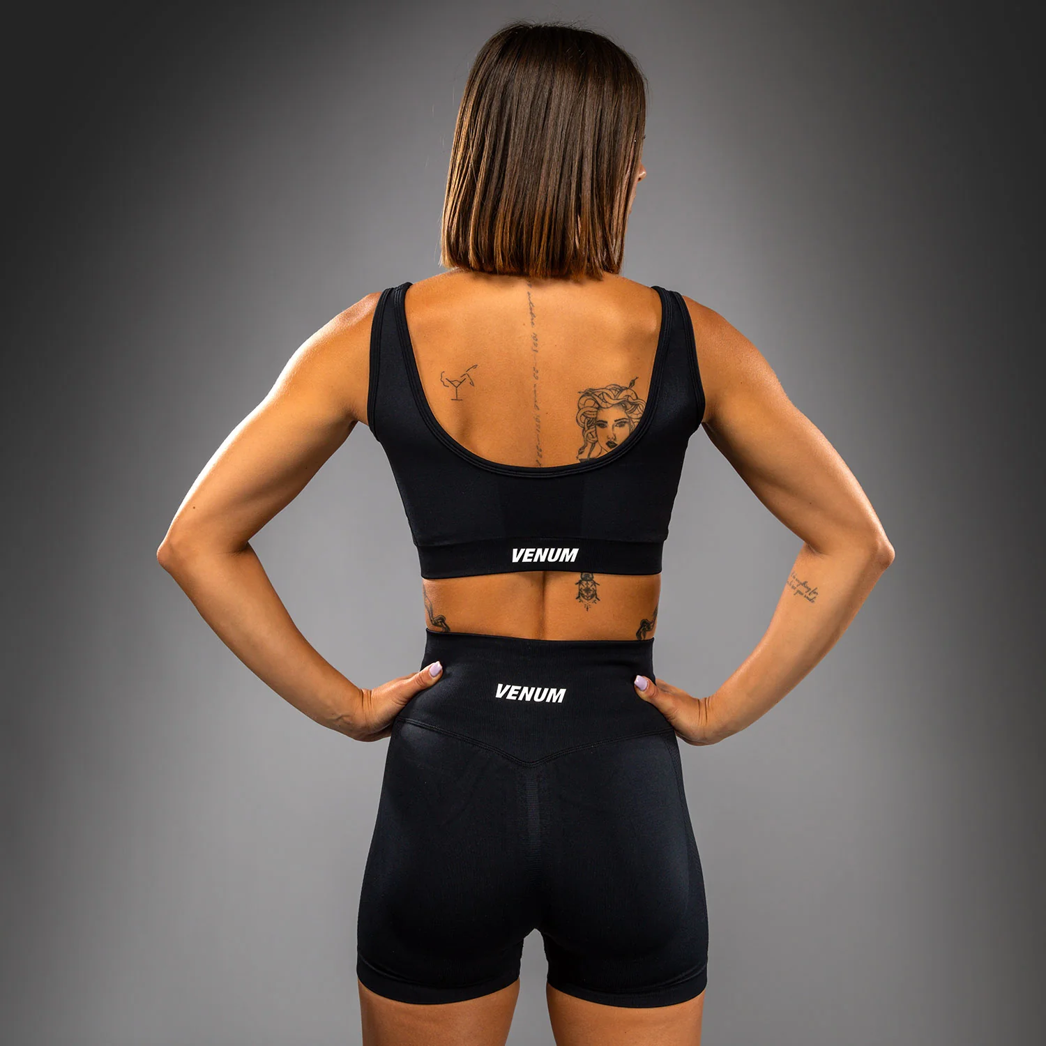 Venum Sculpt Long Sports Bra - Black/White - Image 3