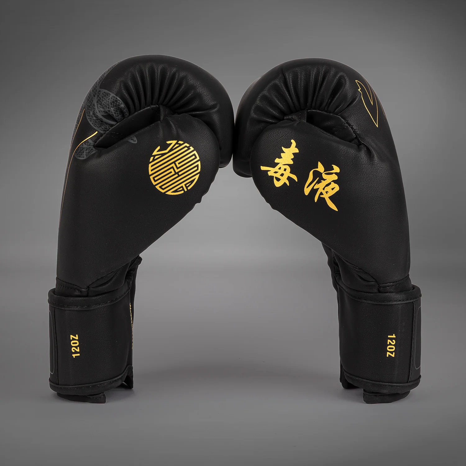 Venum Serpenti Boxing Gloves - Black/Silver/Gold - Image 3