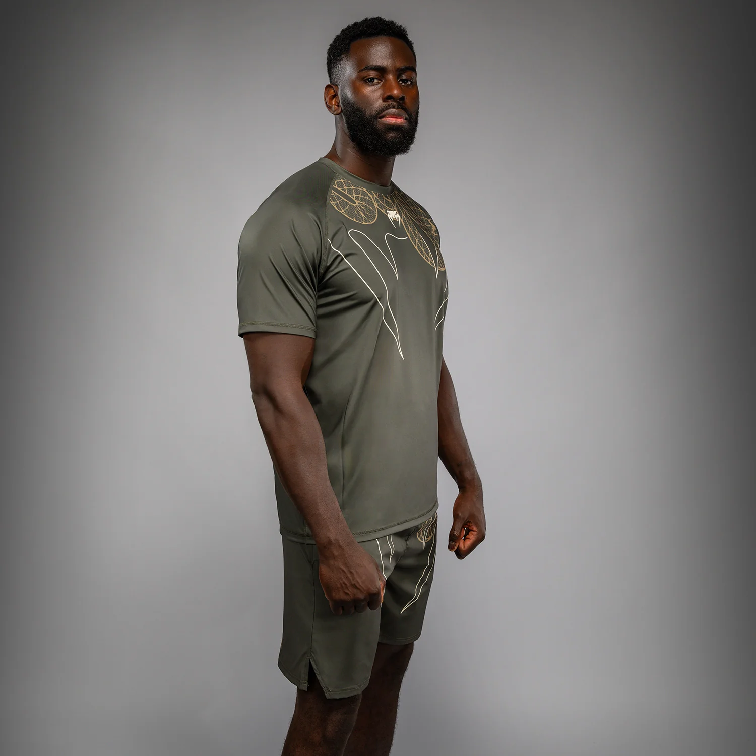 Venum Serpenti Dry Tech T-Shirt - Khaki/Bronze/Ivory - Image 4