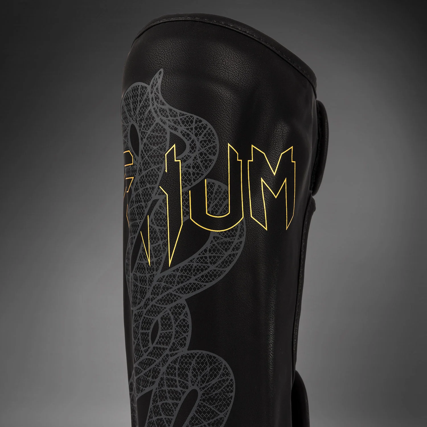 Venum Serpenti Shin Guards - Black/Silver/Gold - Image 4