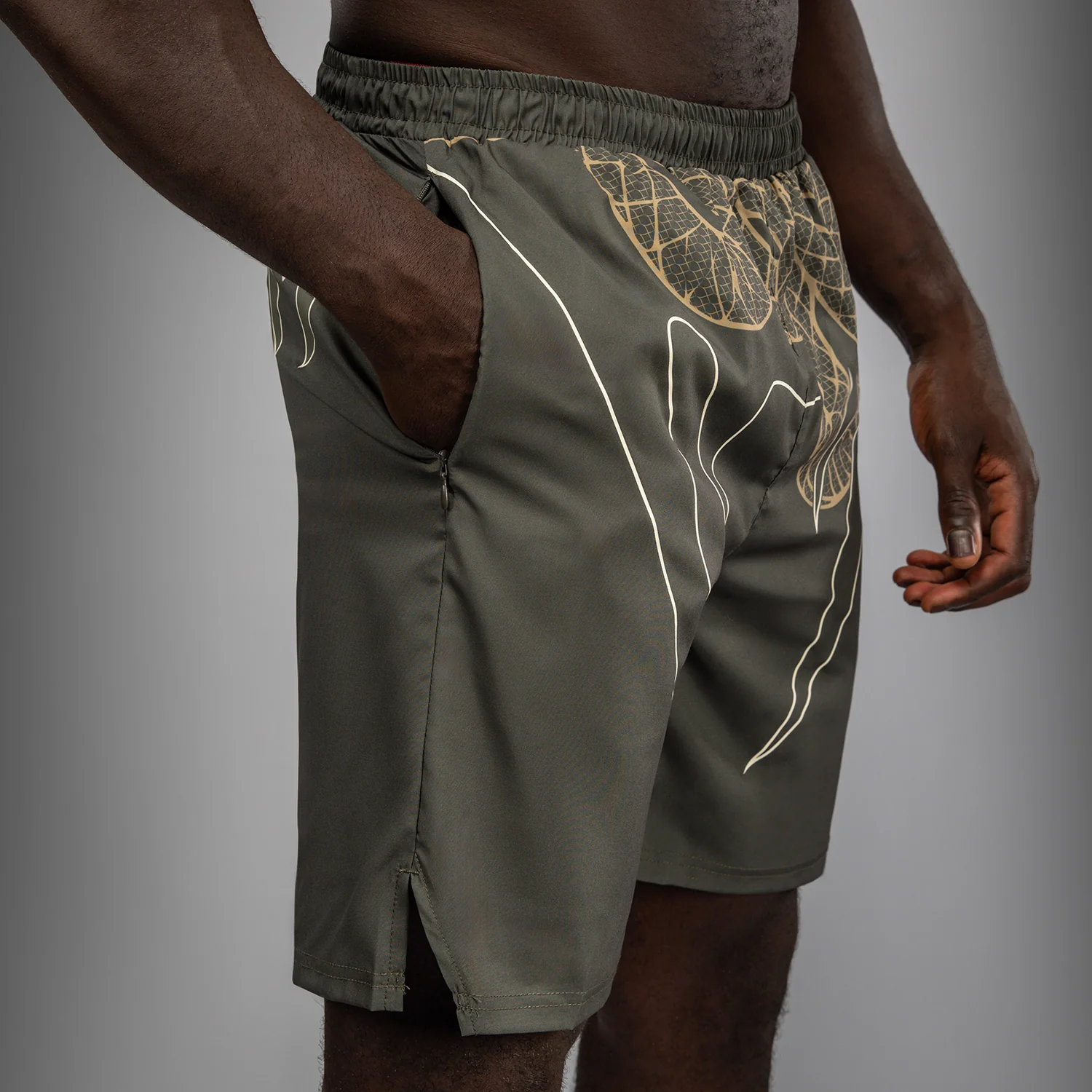 Venum Serpenti Training Shorts - Khaki/Bronze/Ivory - Image 4