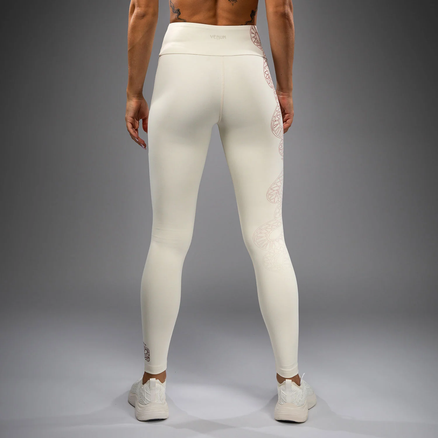 Venum Serpenti Women’s Leggings - Ivory/Burgundy - Image 3