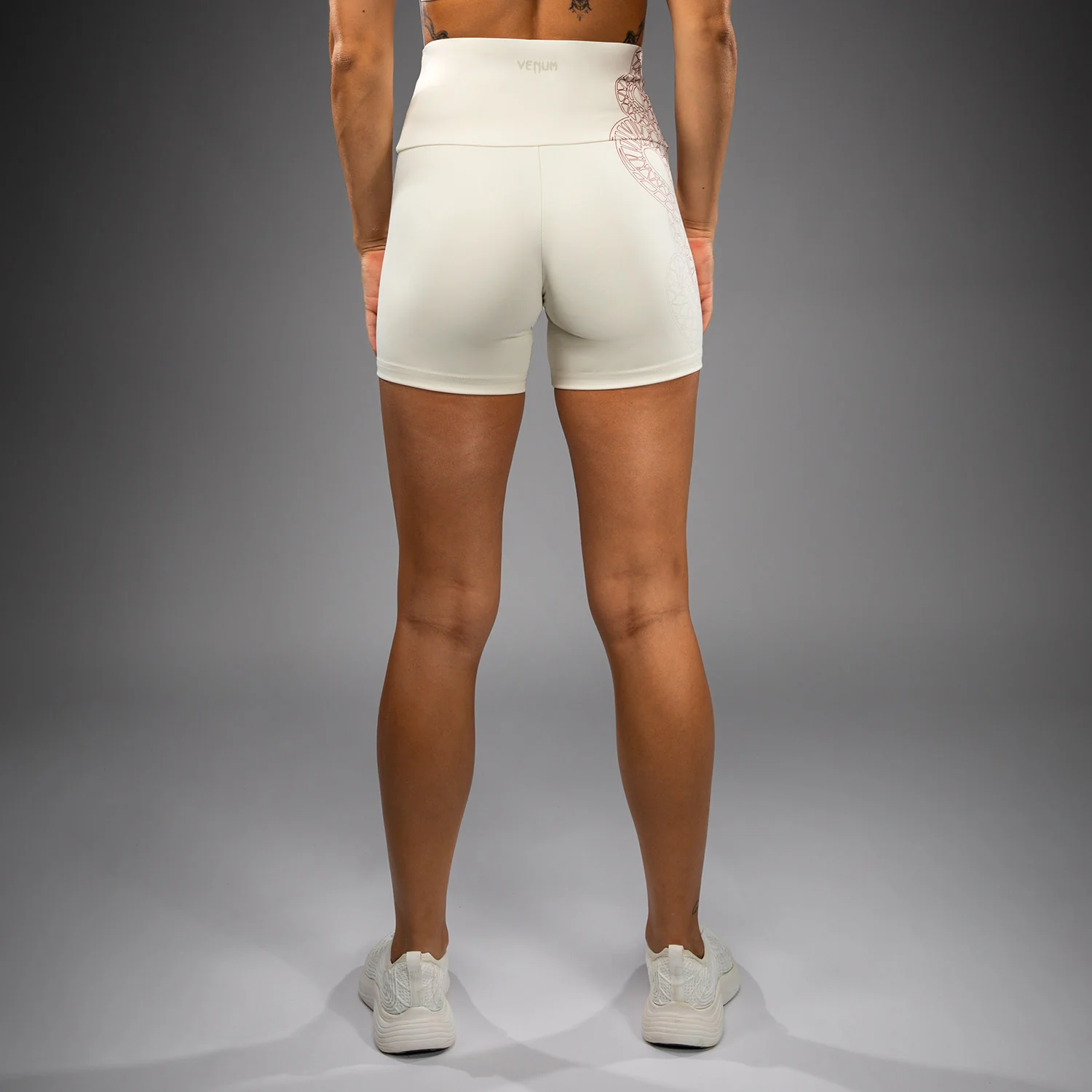 Venum Serpenti Women's Vale Tudo Shorts - Ivory/Burgundy - Image 5