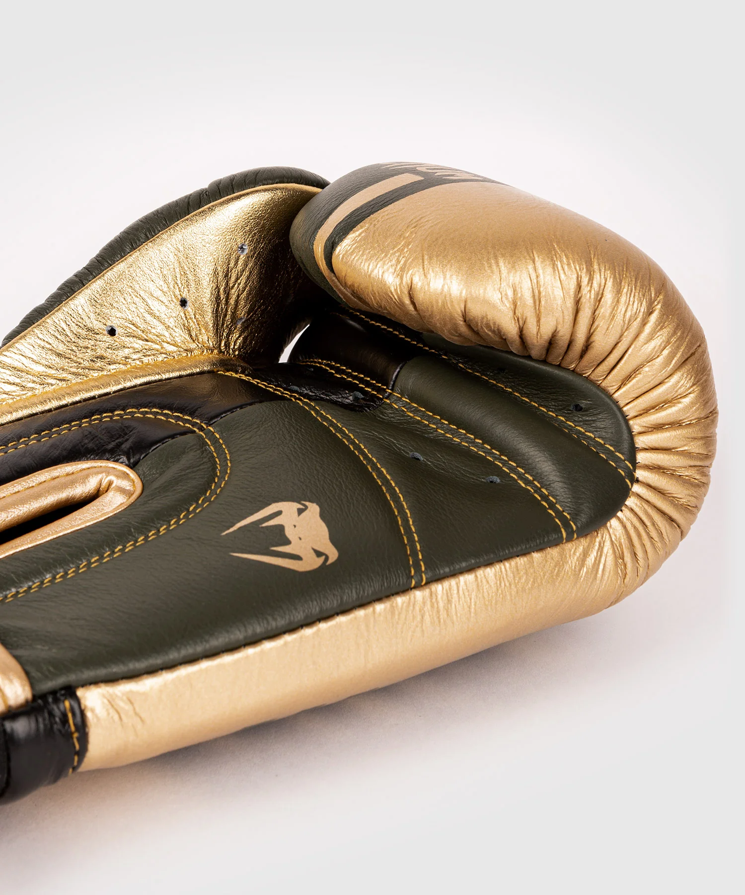 Venum Shield Pro Boxing Gloves Velcro - Khaki/Gold - Image 5