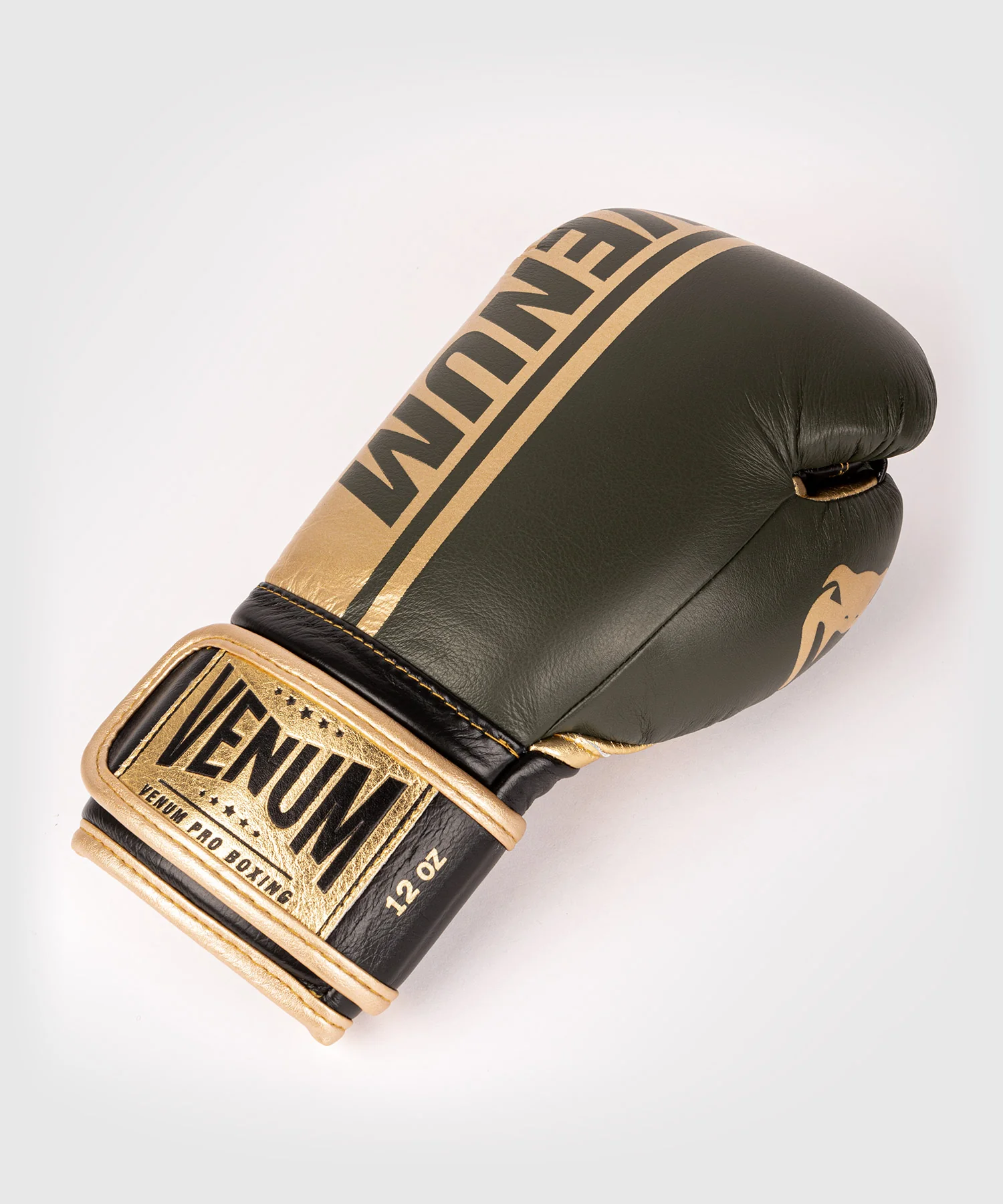 Venum Shield Pro Boxing Gloves Velcro - Khaki/Gold - Image 6