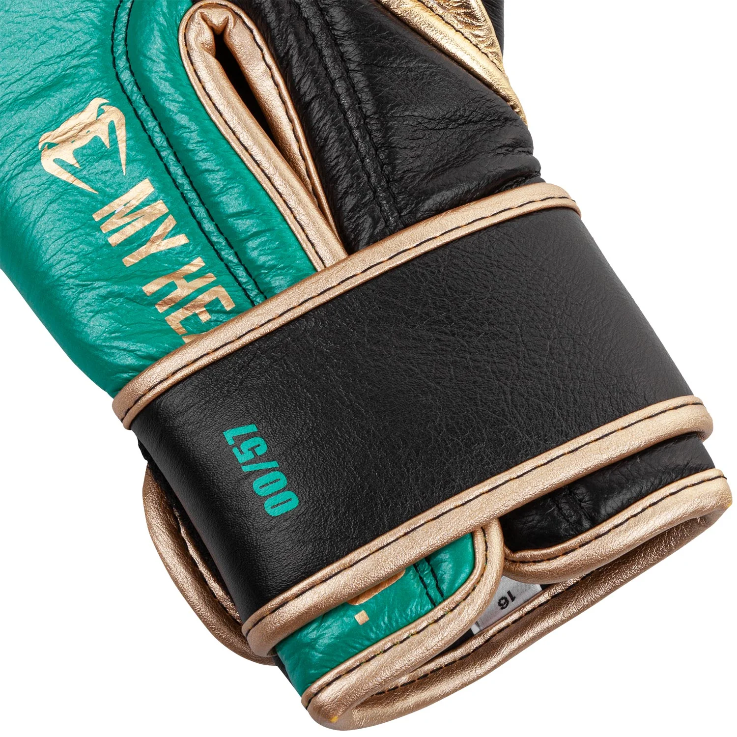 Venum Shield Pro Boxing Gloves WBC Limited Edition - Velcro - Green Metallic/Gold - Image 5