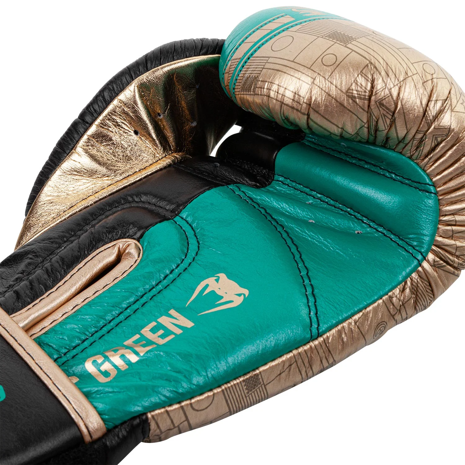 Venum Shield Pro Boxing Gloves WBC Limited Edition - Velcro - Green Metallic/Gold - Image 6