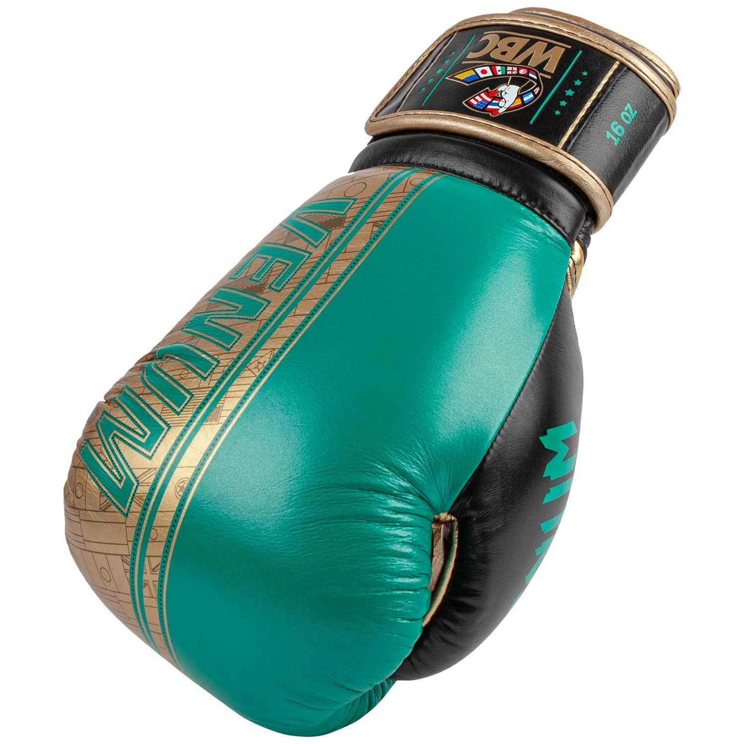Venum Shield Pro Boxing Gloves WBC Limited Edition - Velcro - Green Metallic/Gold - Image 7