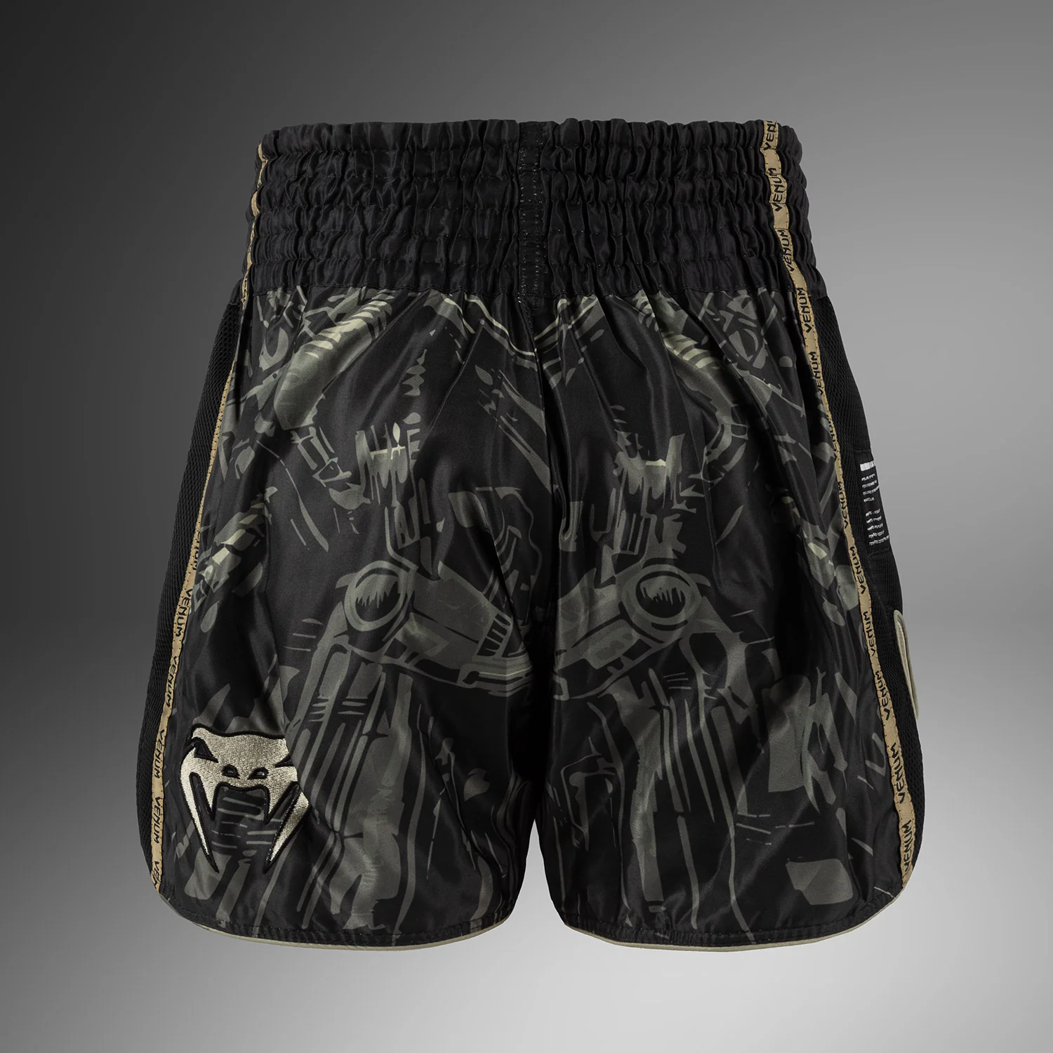 Venum Invader Muay Thai Shorts - Black/Sand - Image 3