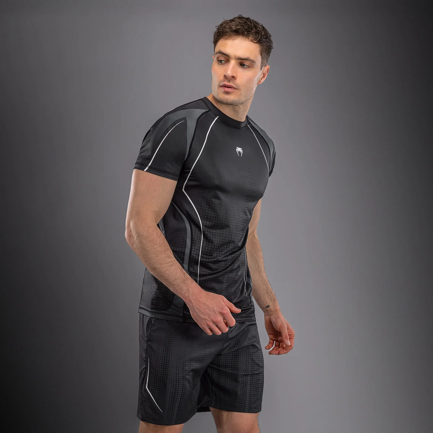 Venum Stealth Dry-Tech T-Shirt - Black/White - Image 2