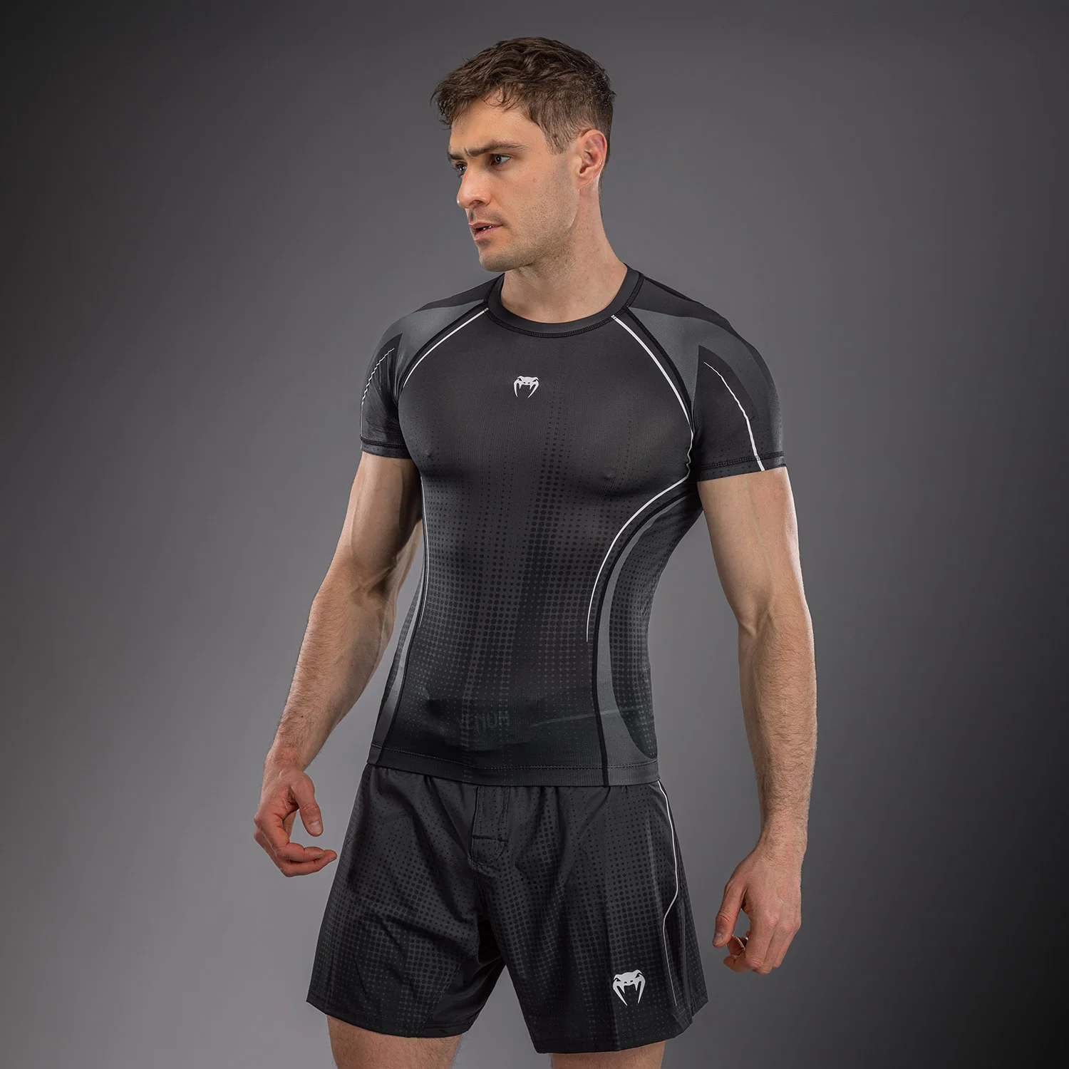 Venum Stealth Short Sleeve Rashguard - Black/White - Image 3
