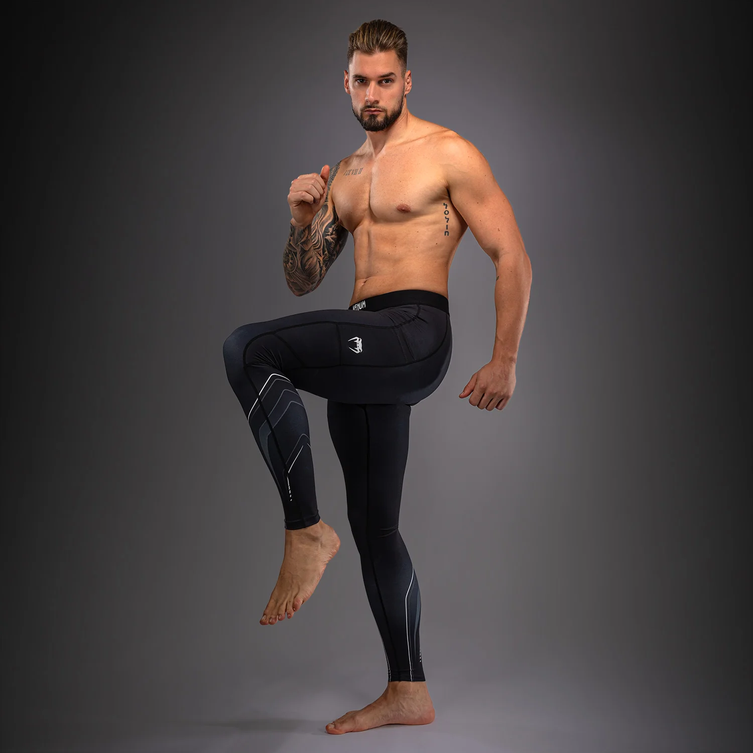 Venum Streamline Spats - Black/White - Image 3