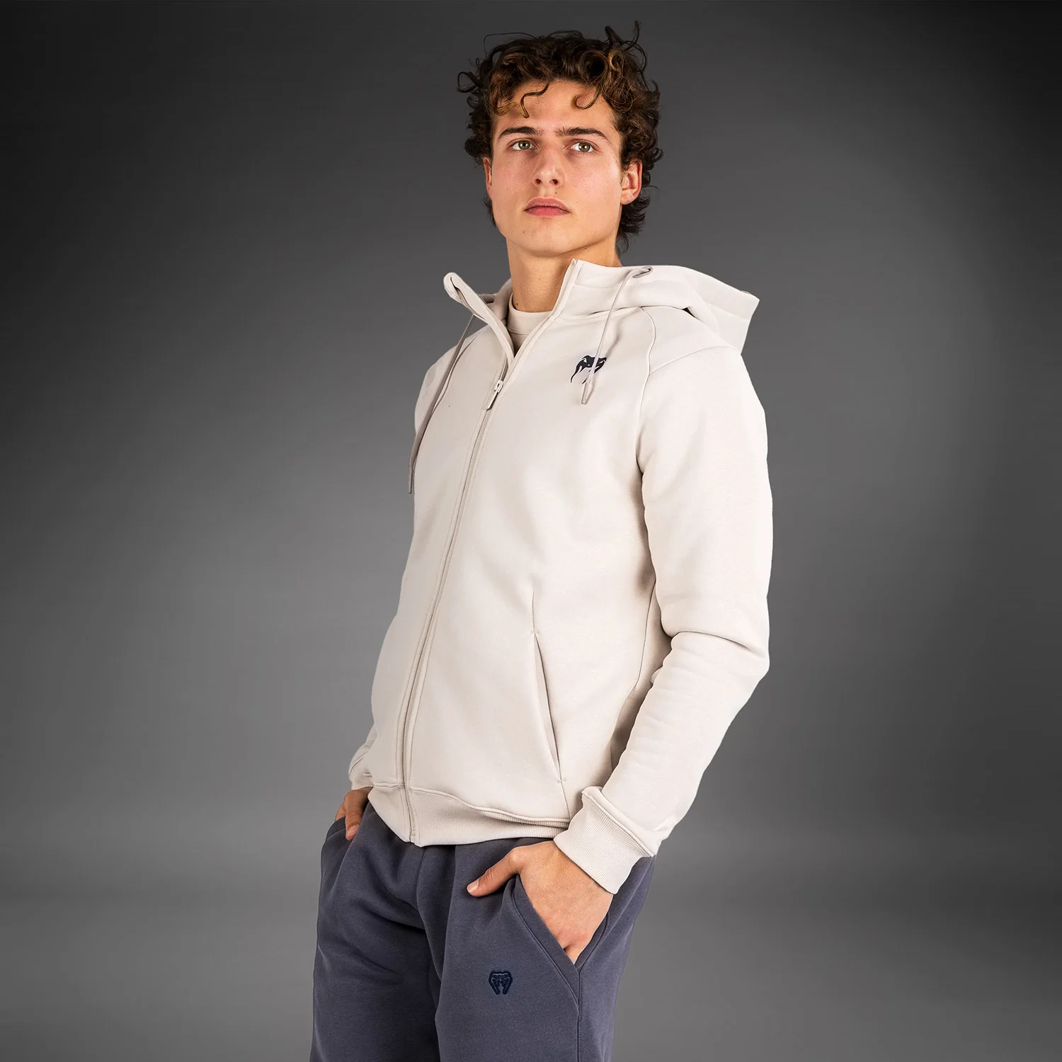 Venum Strikeland Full Zip Hoodie - Greige - Image 3