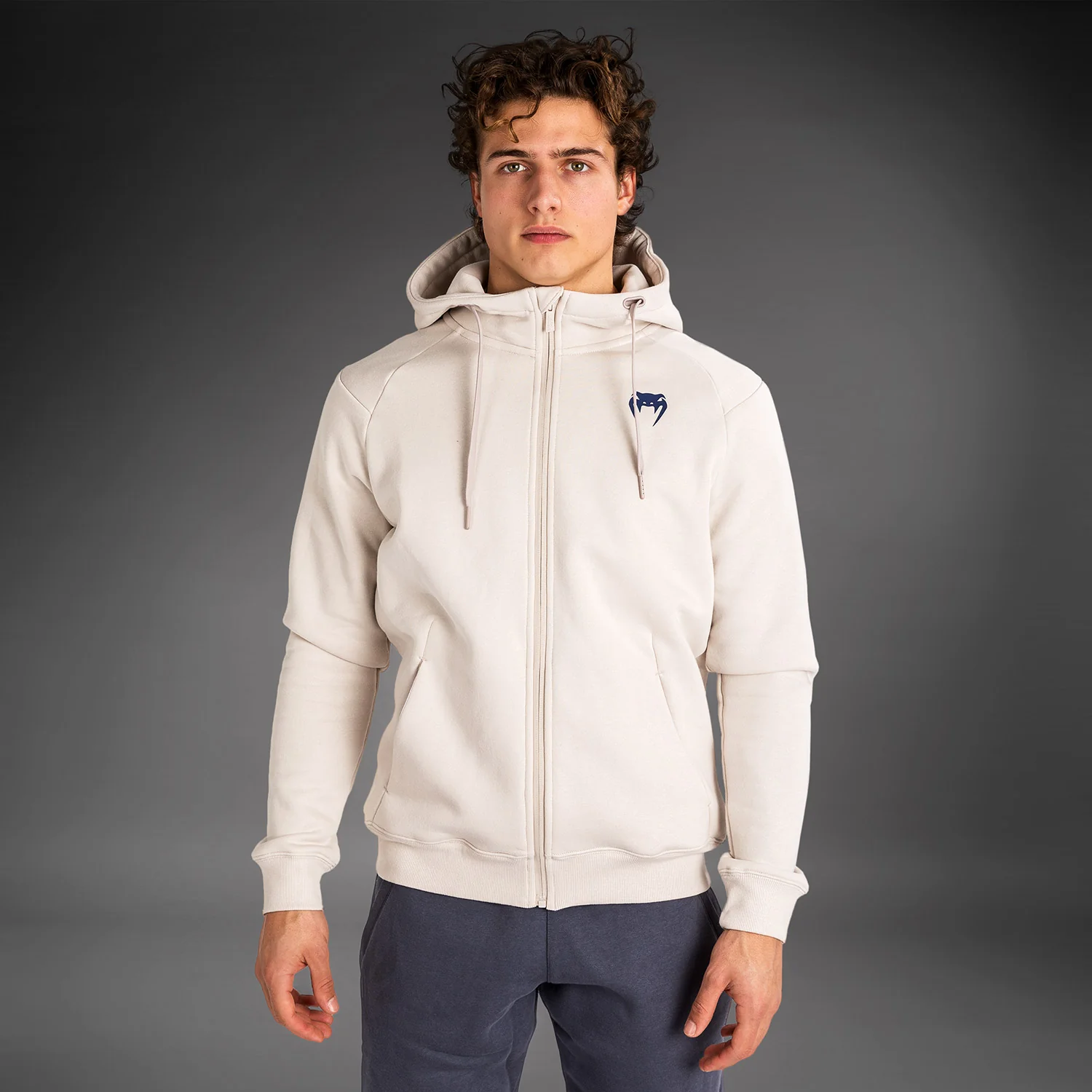 Venum Strikeland Full Zip Hoodie - Greige - Image 8