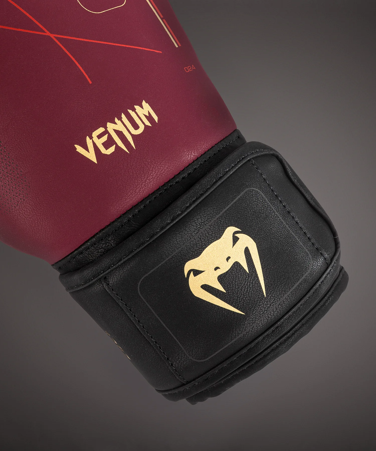 Venum Tactical XT Boxing Gloves - Black/Burgundy/Gold - Image 3