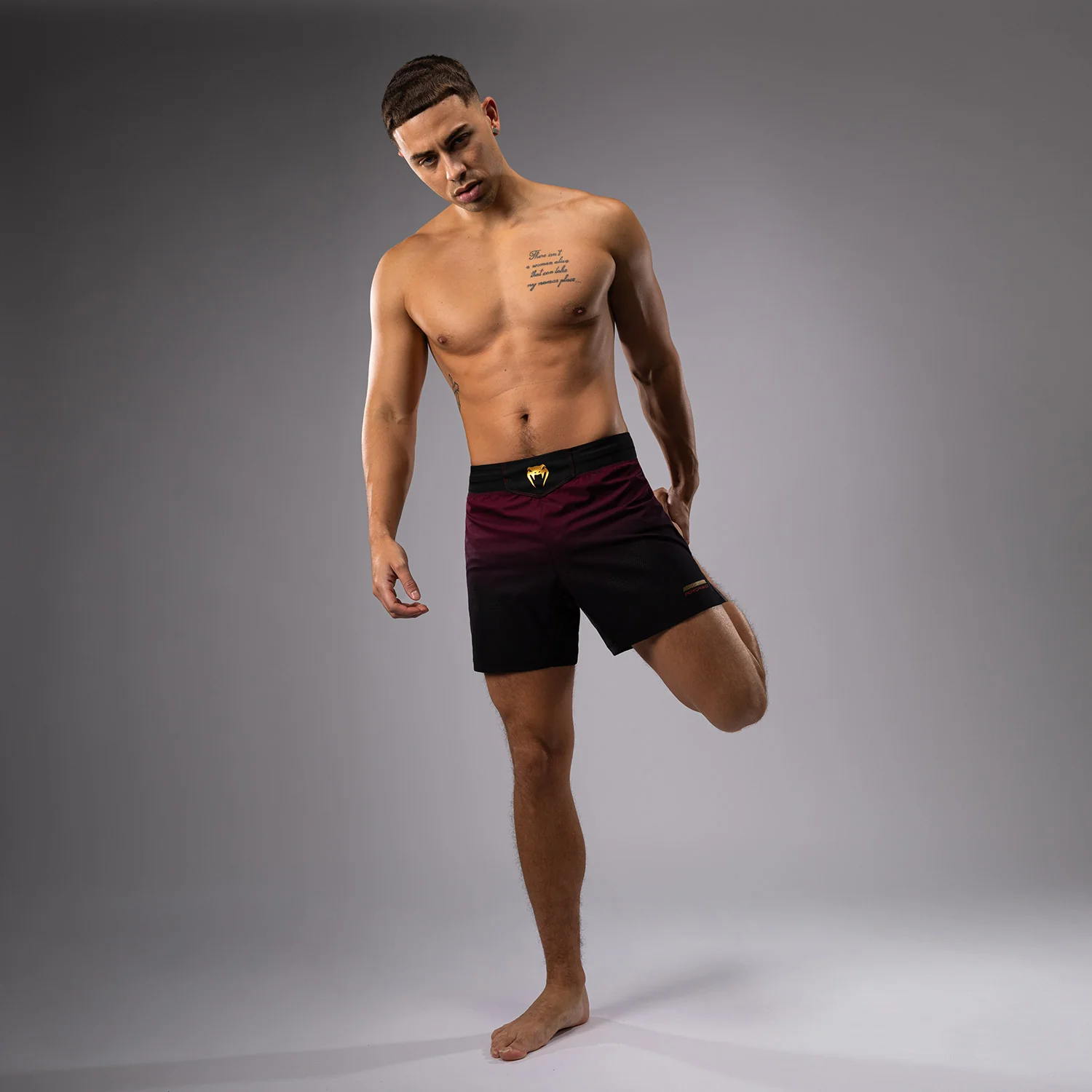 Venum Tactical XT Fight short - Black/Burgundy/Gold - Image 2
