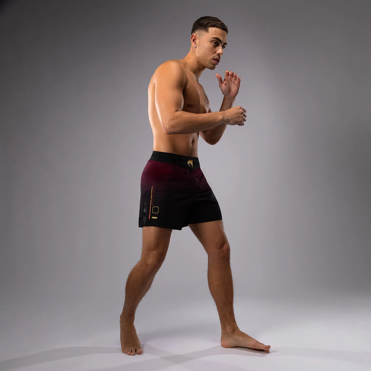 Venum Tactical XT Fight short - Black/Burgundy/Gold - Image 5