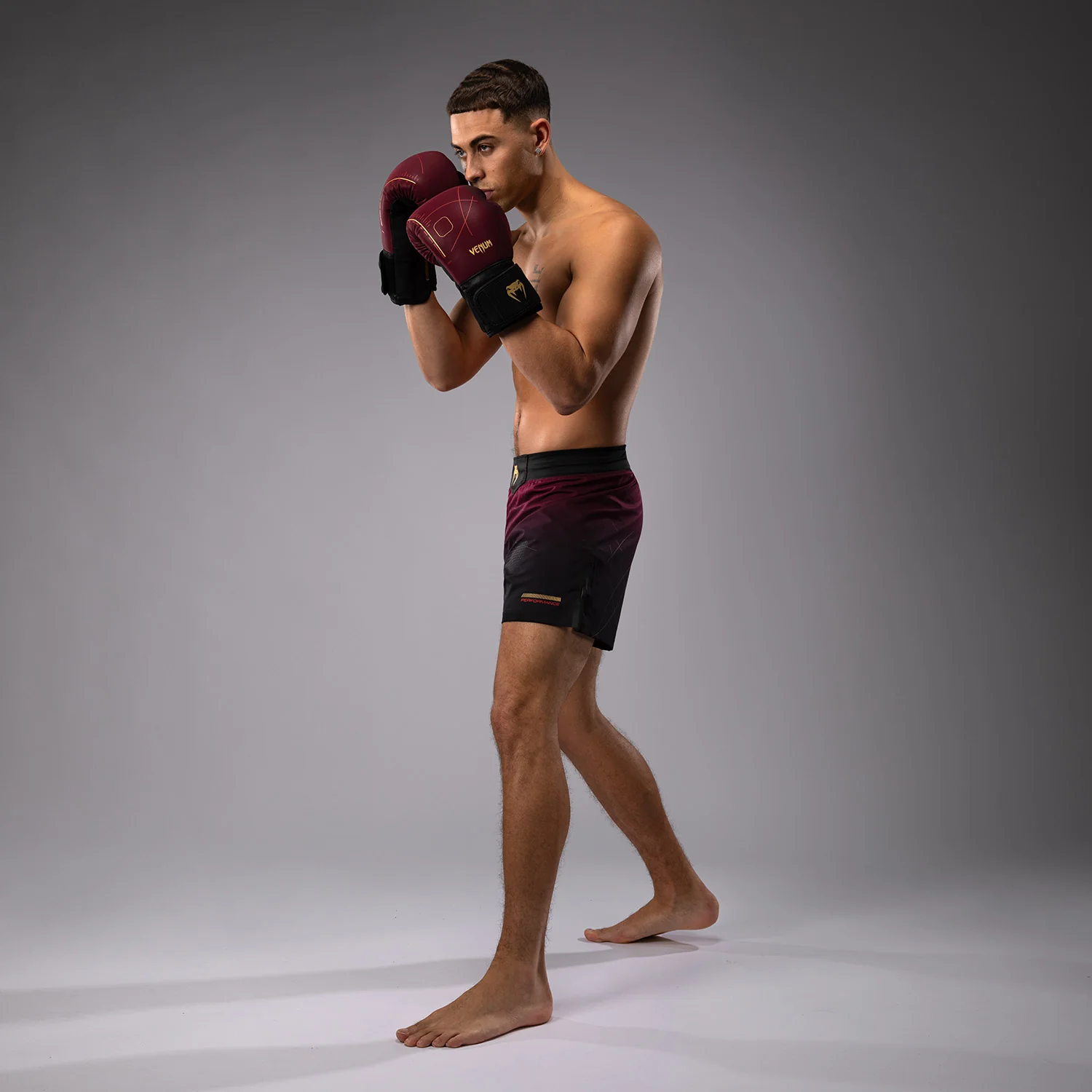 Venum Tactical XT Fight short - Black/Burgundy/Gold - Image 7