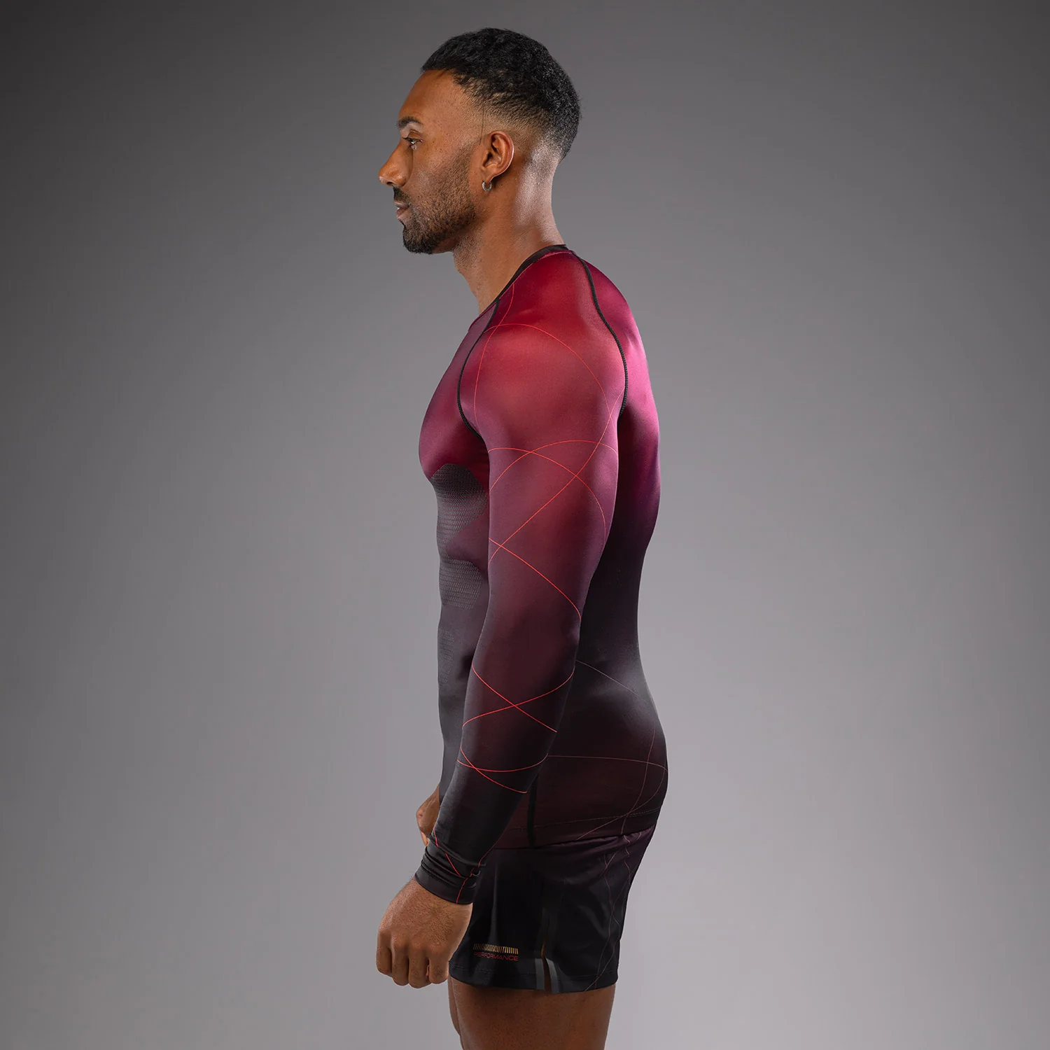 Venum Tactical XT Men's Long Sleeve Rashguard - Black/Burgundy/Gold - Image 2