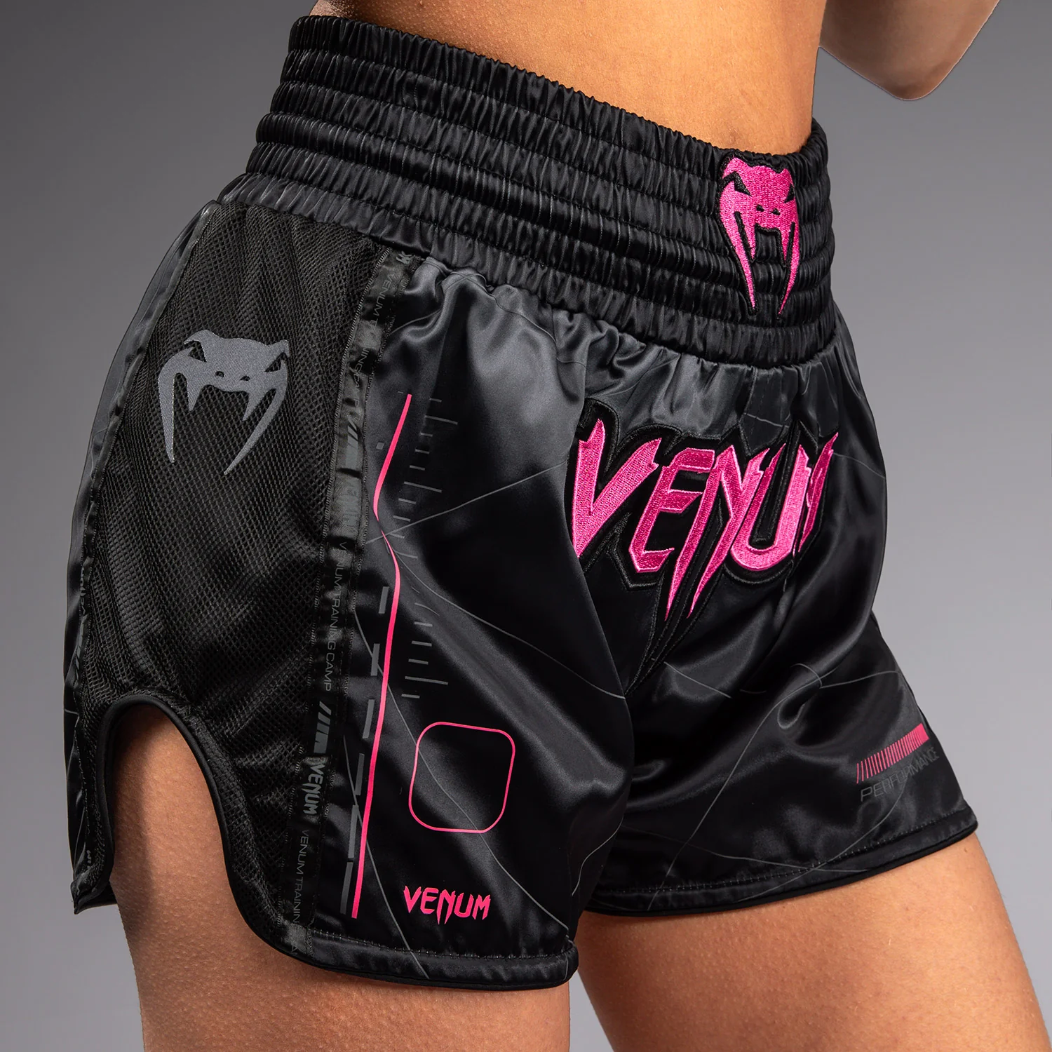 Venum Tactical XT Muay Thai Shorts - Black/Storm Grey - Image 6