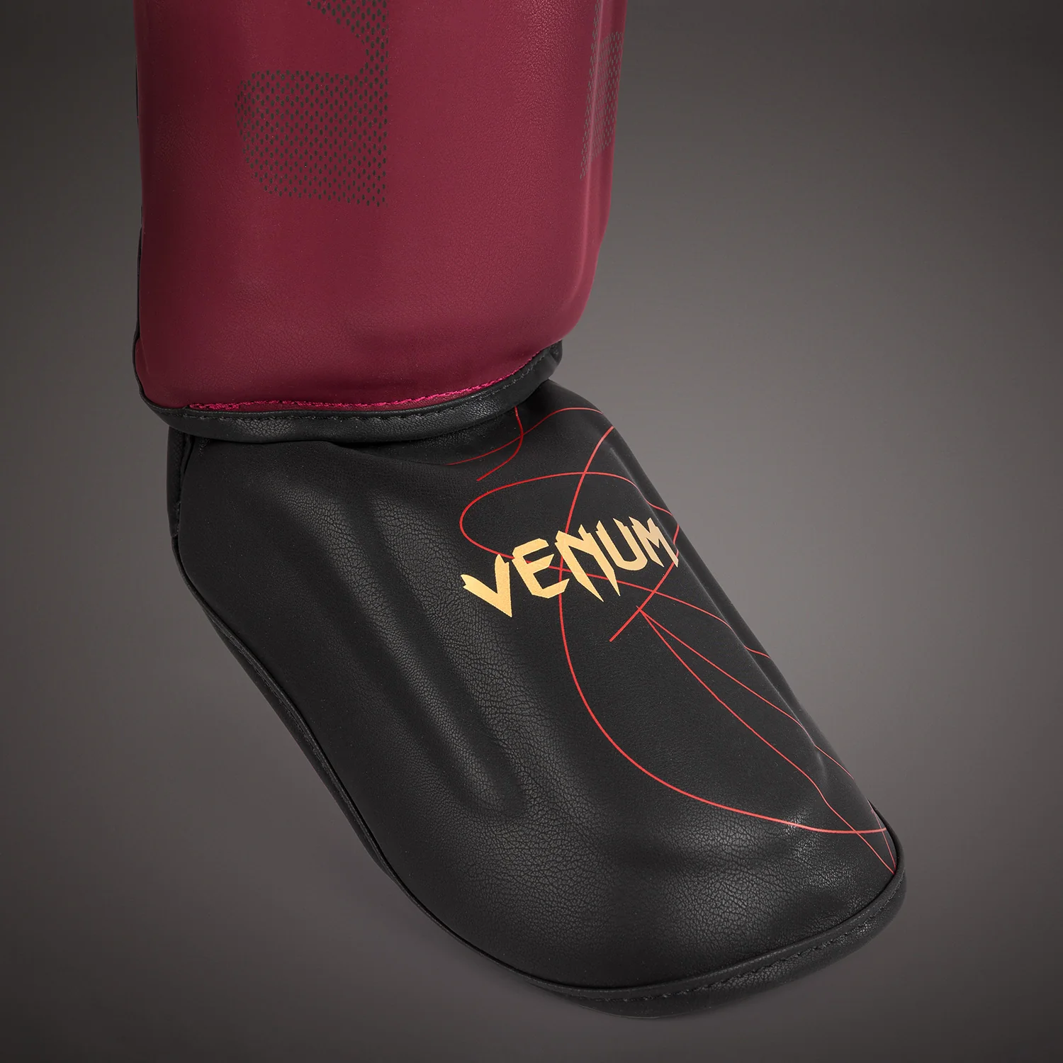 Venum Tactical XT Shinguards - Black/Burgundy/Gold - Image 4