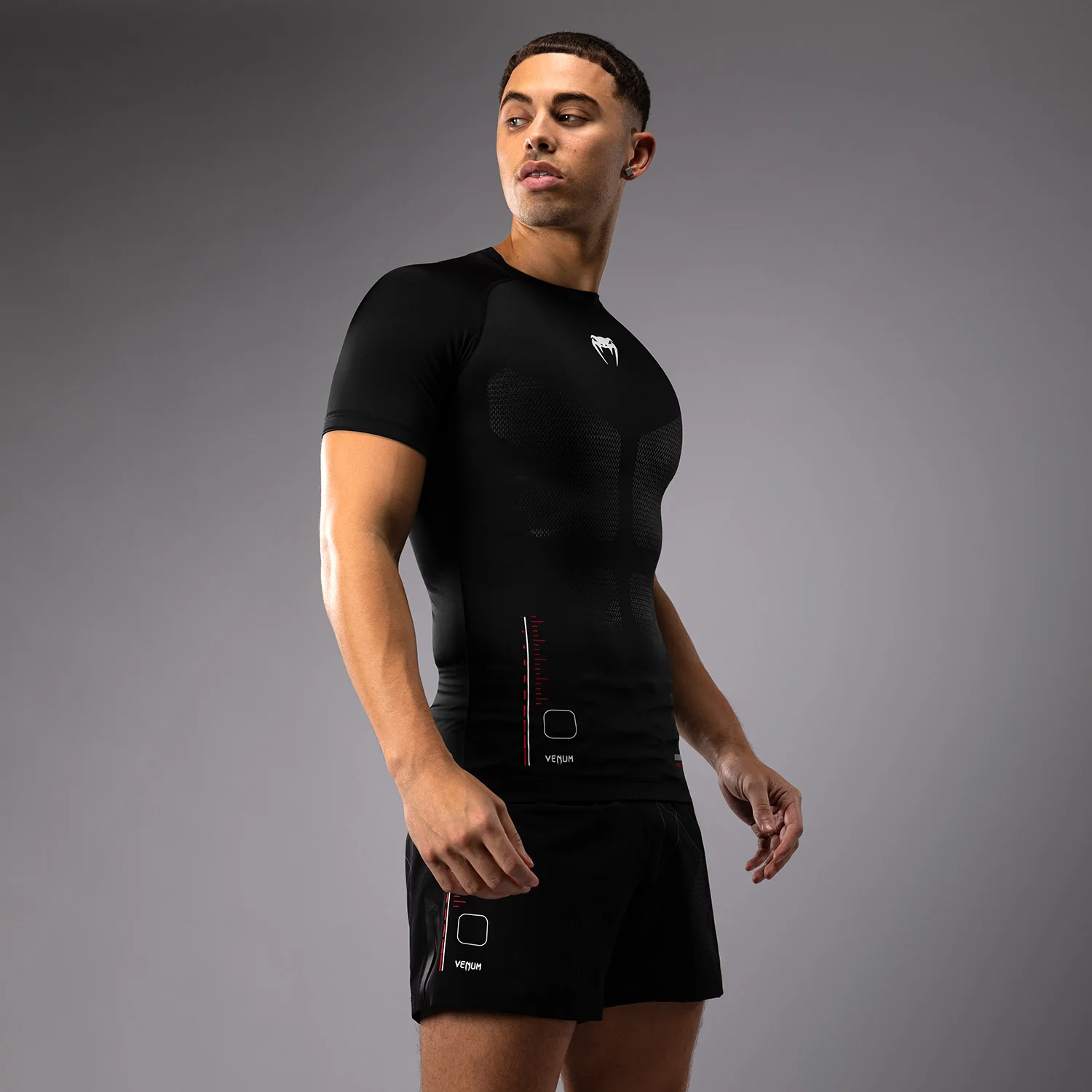 Venum Tactical XT Short Sleeve Rashguard - Black/Fire Red - Image 6