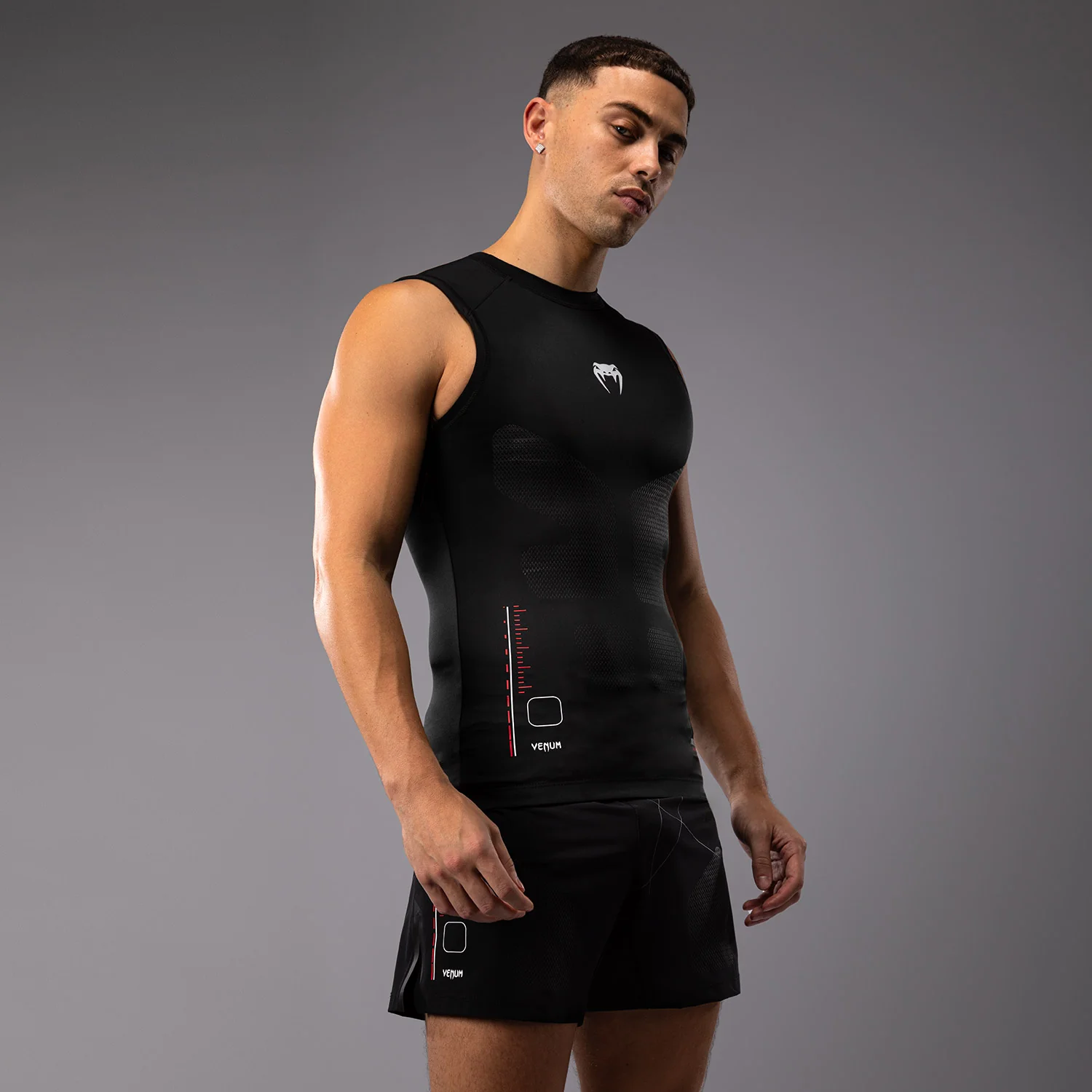 Venum Tactical XT Sleeveless Rashguard - Black/Fire Red - Image 3