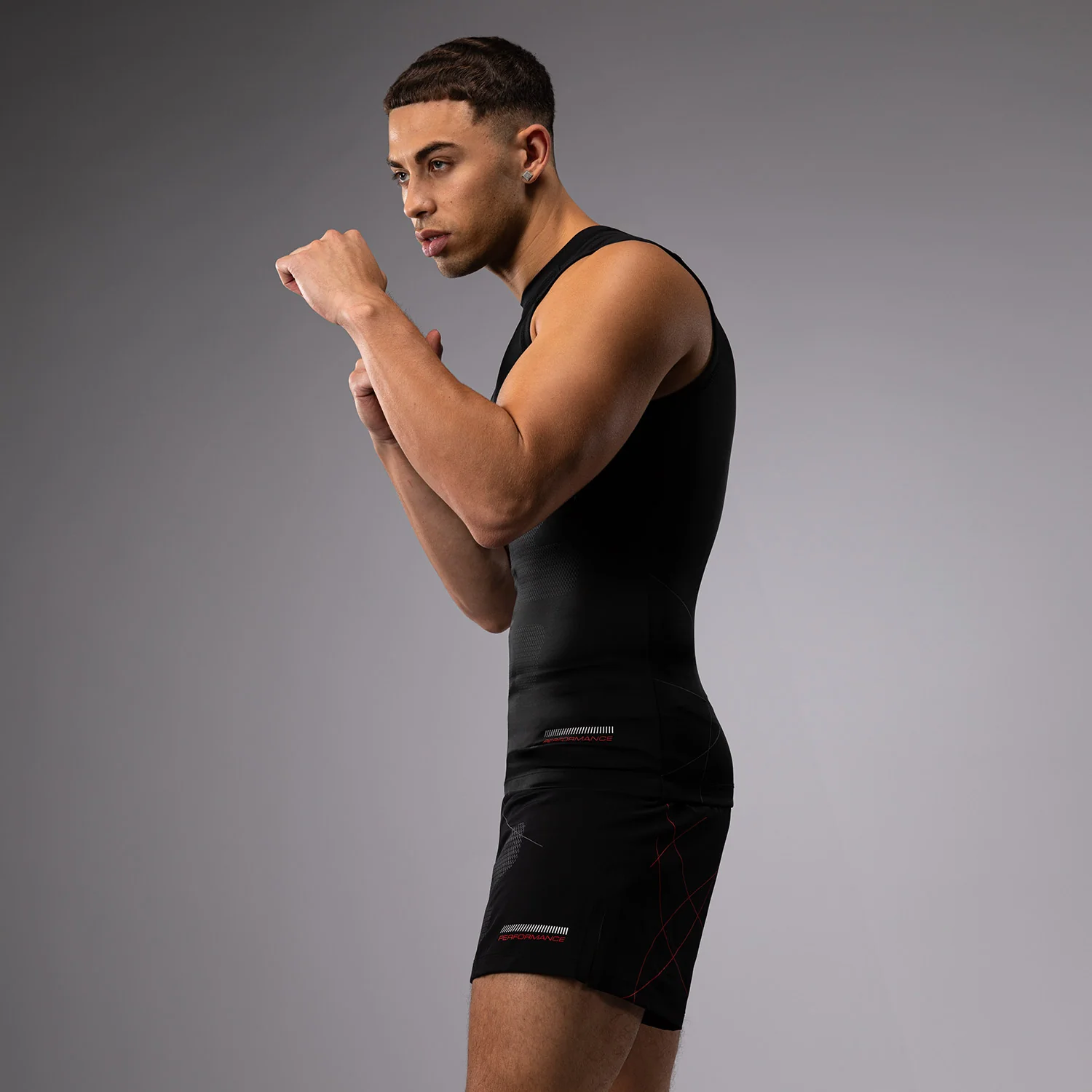 Venum Tactical XT Sleeveless Rashguard - Black/Fire Red - Image 4