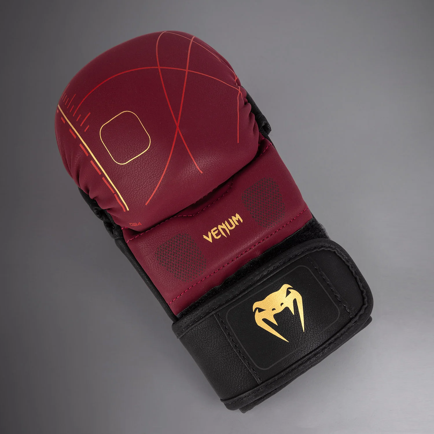 Venum Tactical XT Sparring Gloves - Black/Burgundy/Gold - Image 3