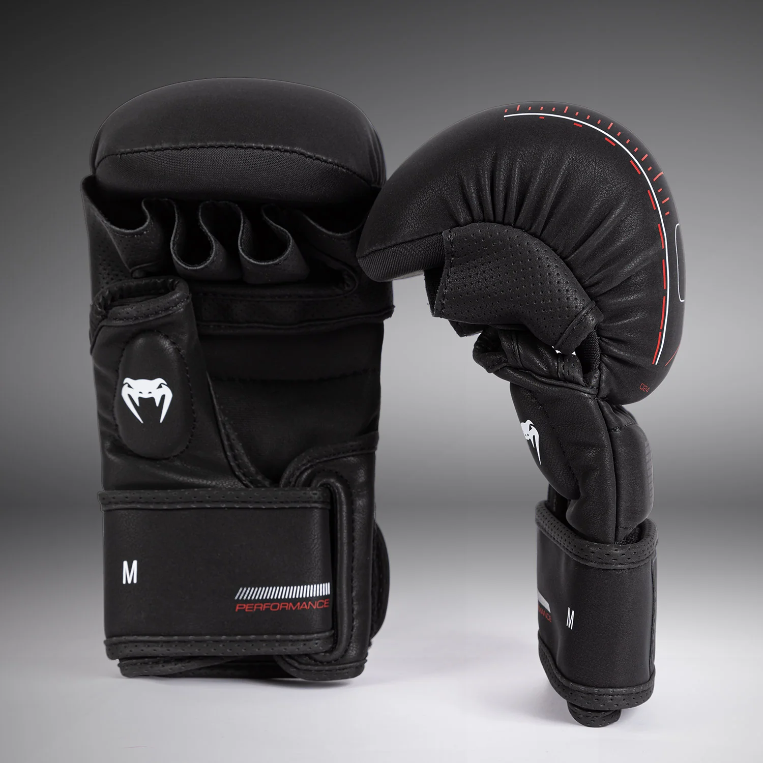 Venum Tactical XT Sparring Gloves - Black/Fire Red - Image 3
