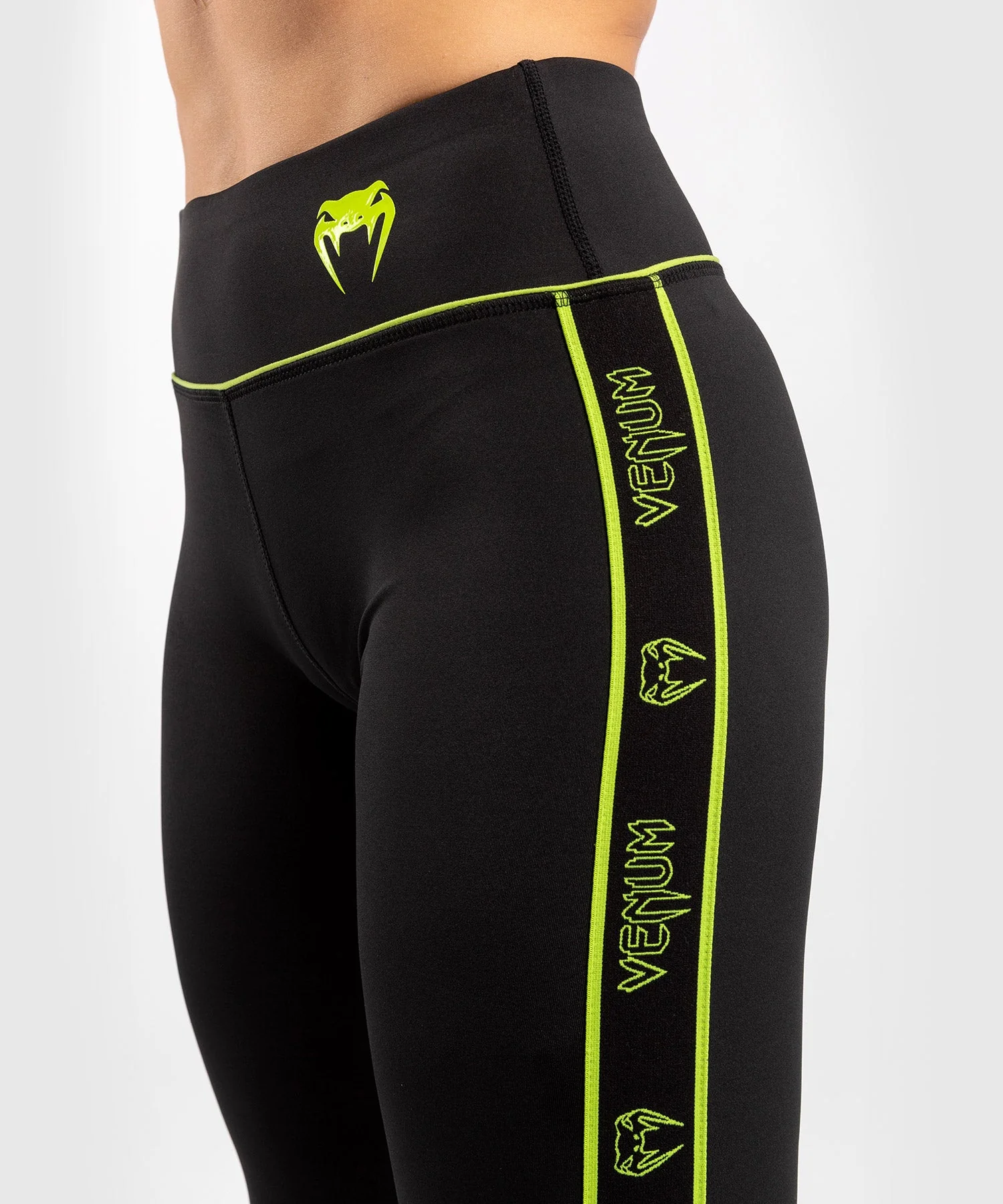 Venum Tecmo Leggings - For Women - Black/Neo Yellow - Image 5