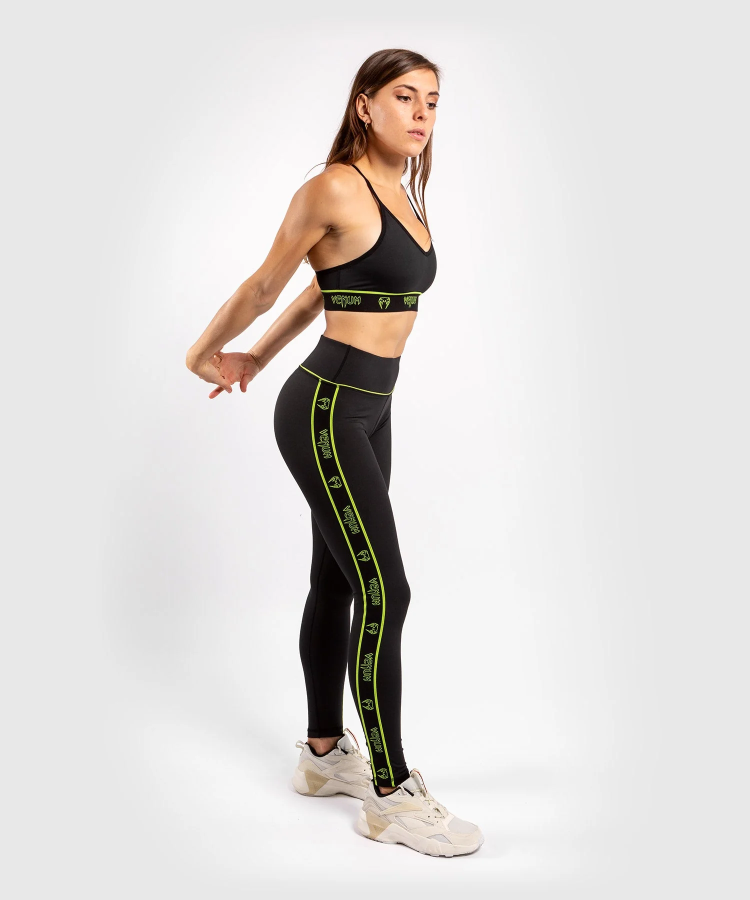 Venum Tecmo Leggings - For Women - Black/Neo Yellow - Image 7