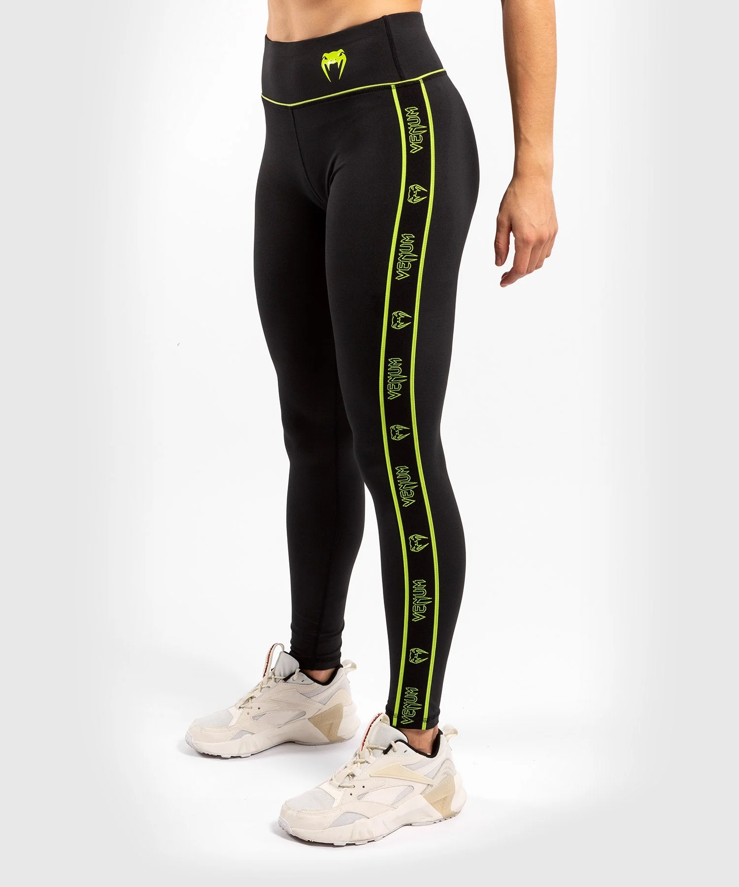 Venum Tecmo Leggings - For Women - Black/Neo Yellow - Image 8