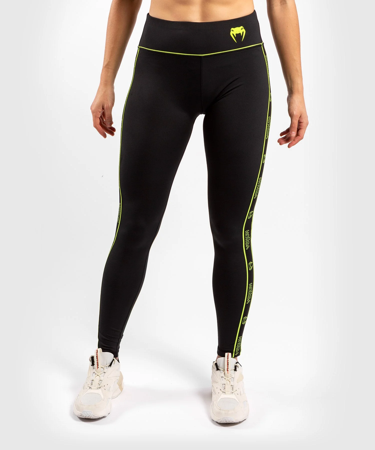 Venum Tecmo Leggings - For Women - Black/Neo Yellow - Image 9