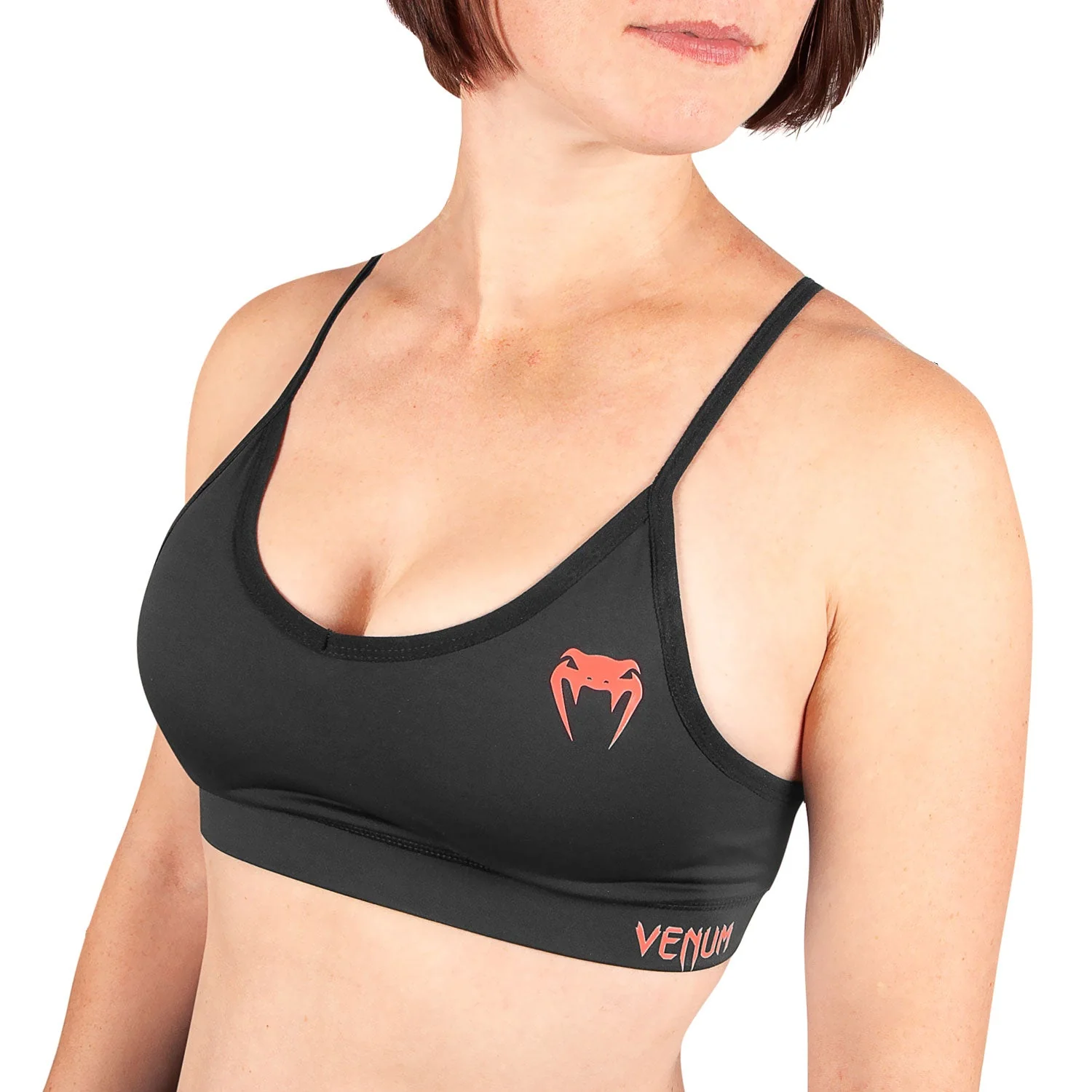 Venum Tecmo Sport Bra - For Women - Black/Coral - Image 3
