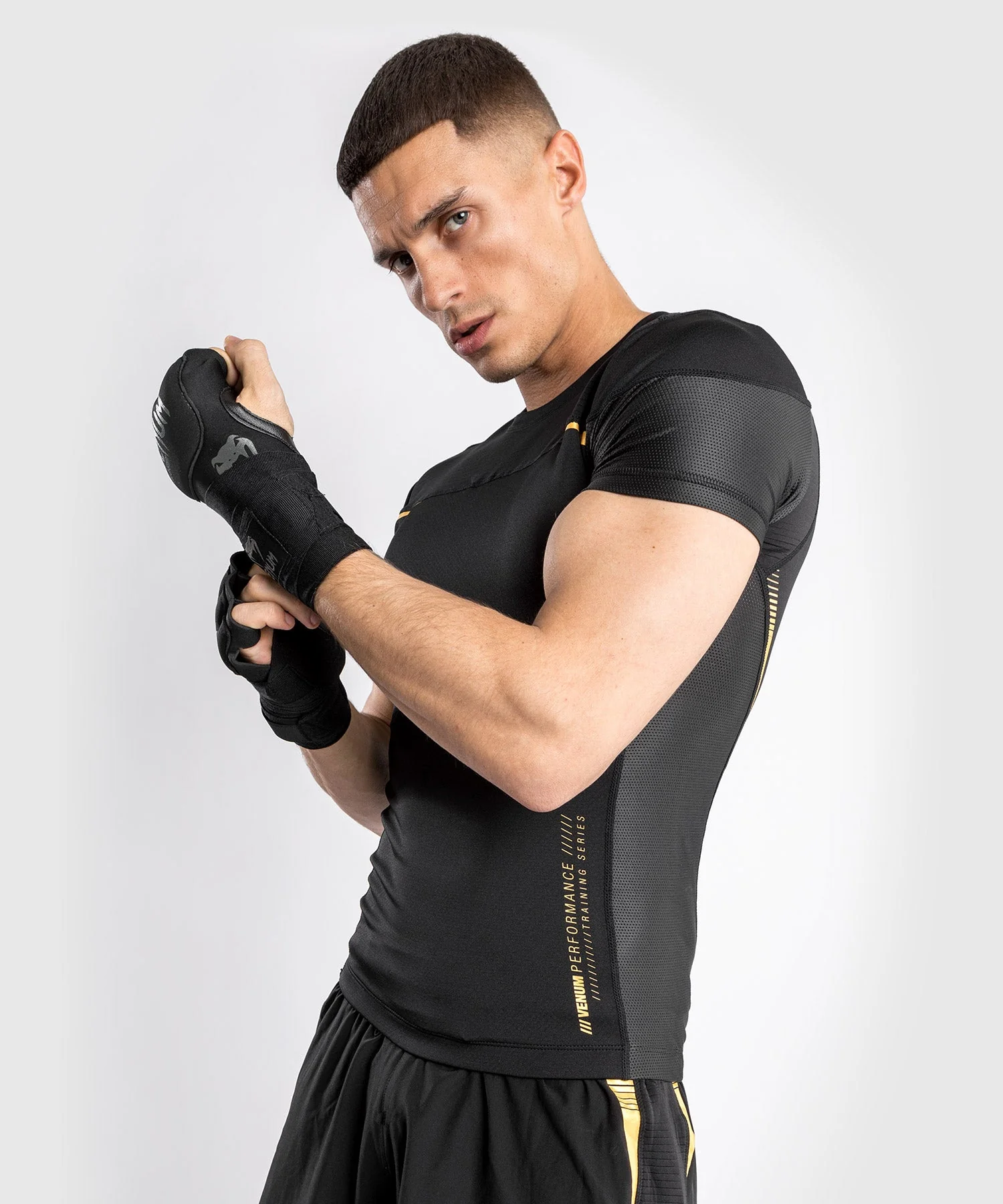 Venum tempest 2.0 Rashguard Short Sleeves – Black/Gold - Image 5