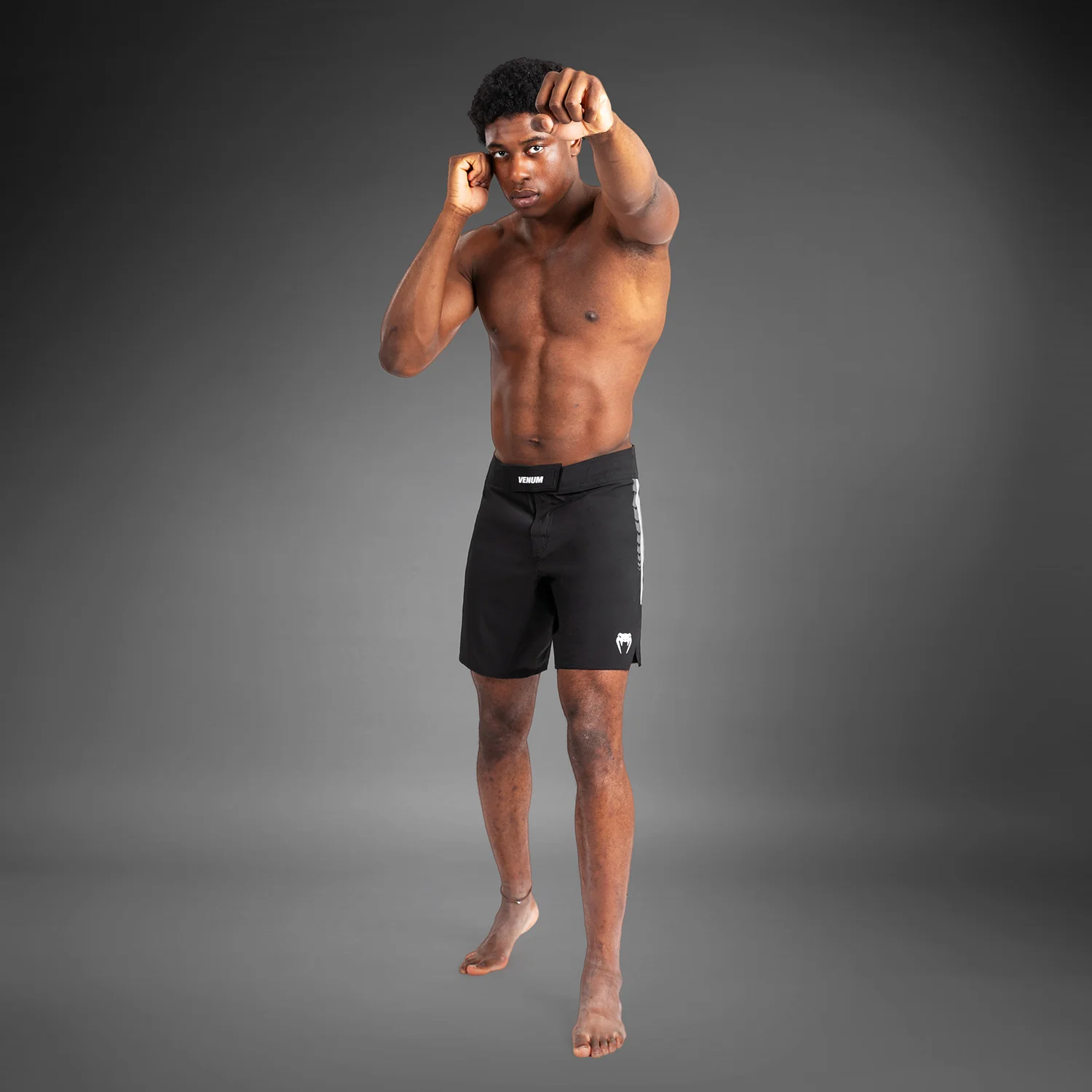 Venum Tempest Men's Fight Shorts - Black/Grey - Image 7