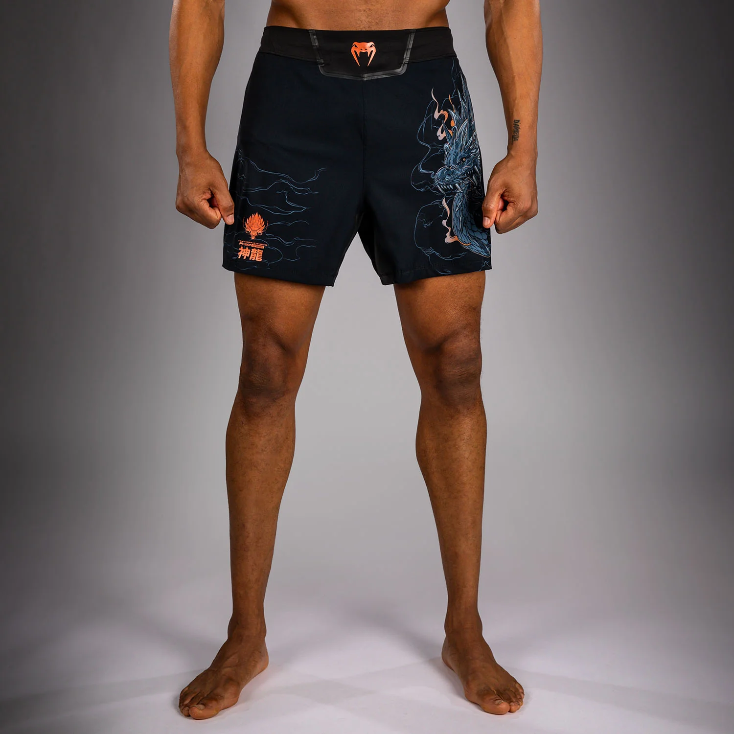 Venum Thunder Dragon Fightshorts - Black/Grey/Copper