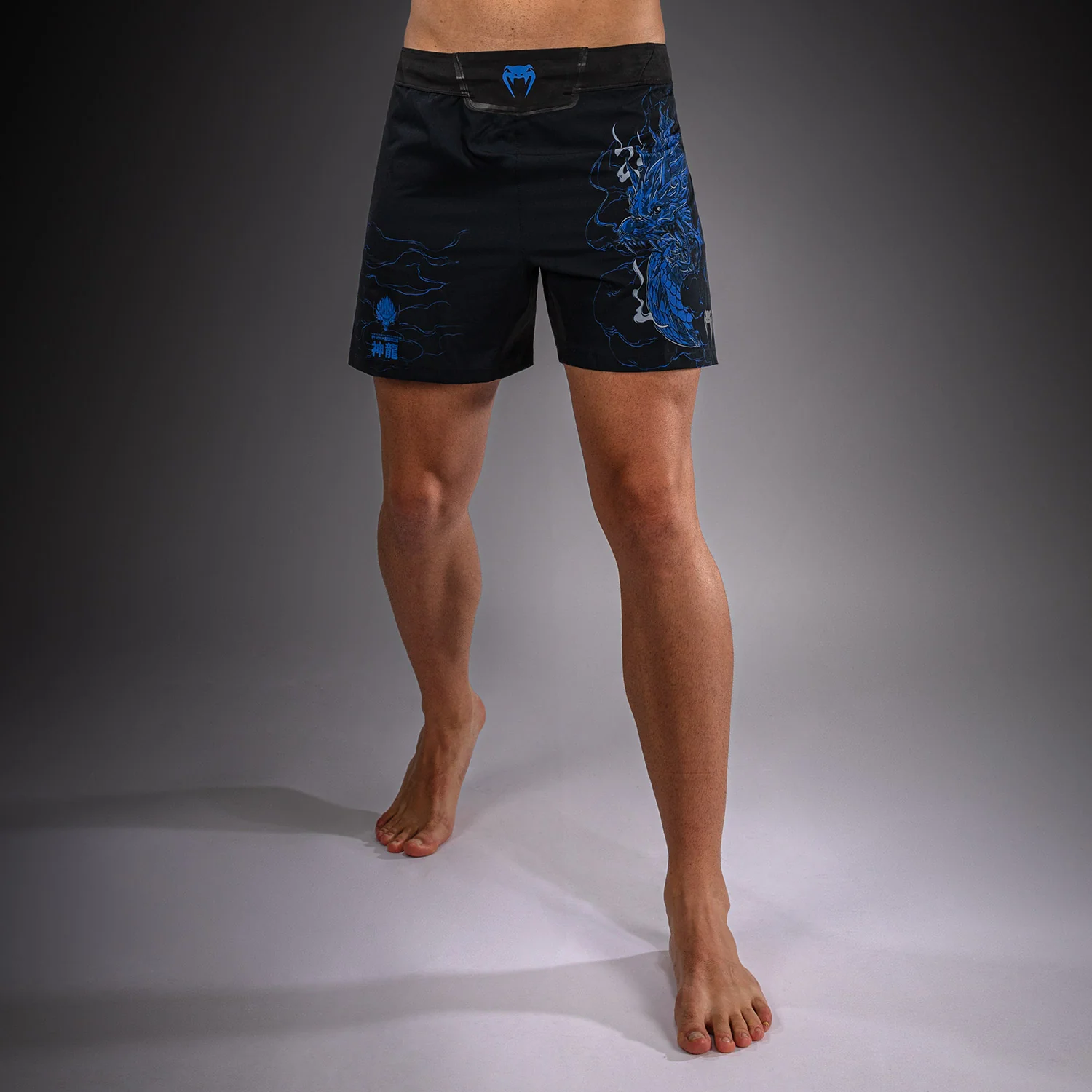 Venum Thunder Dragon Fightshorts - Black/Royal Blue - Image 2