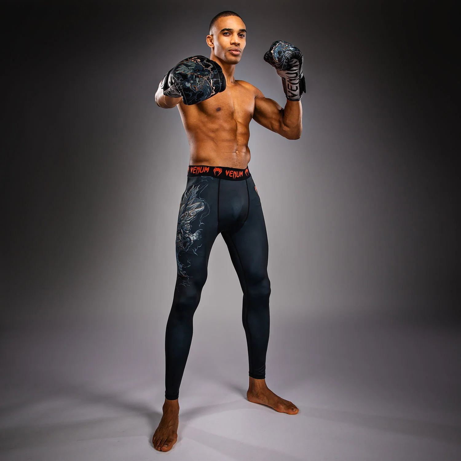 Venum Thunder Dragon Spats - Black/Grey/Copper - Image 5