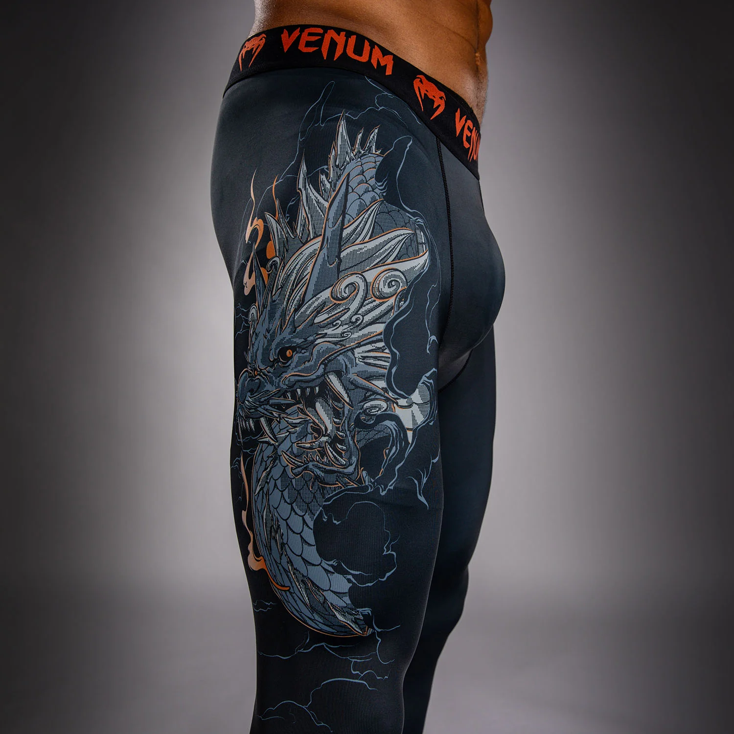 Venum Thunder Dragon Spats - Black/Grey/Copper - Image 8
