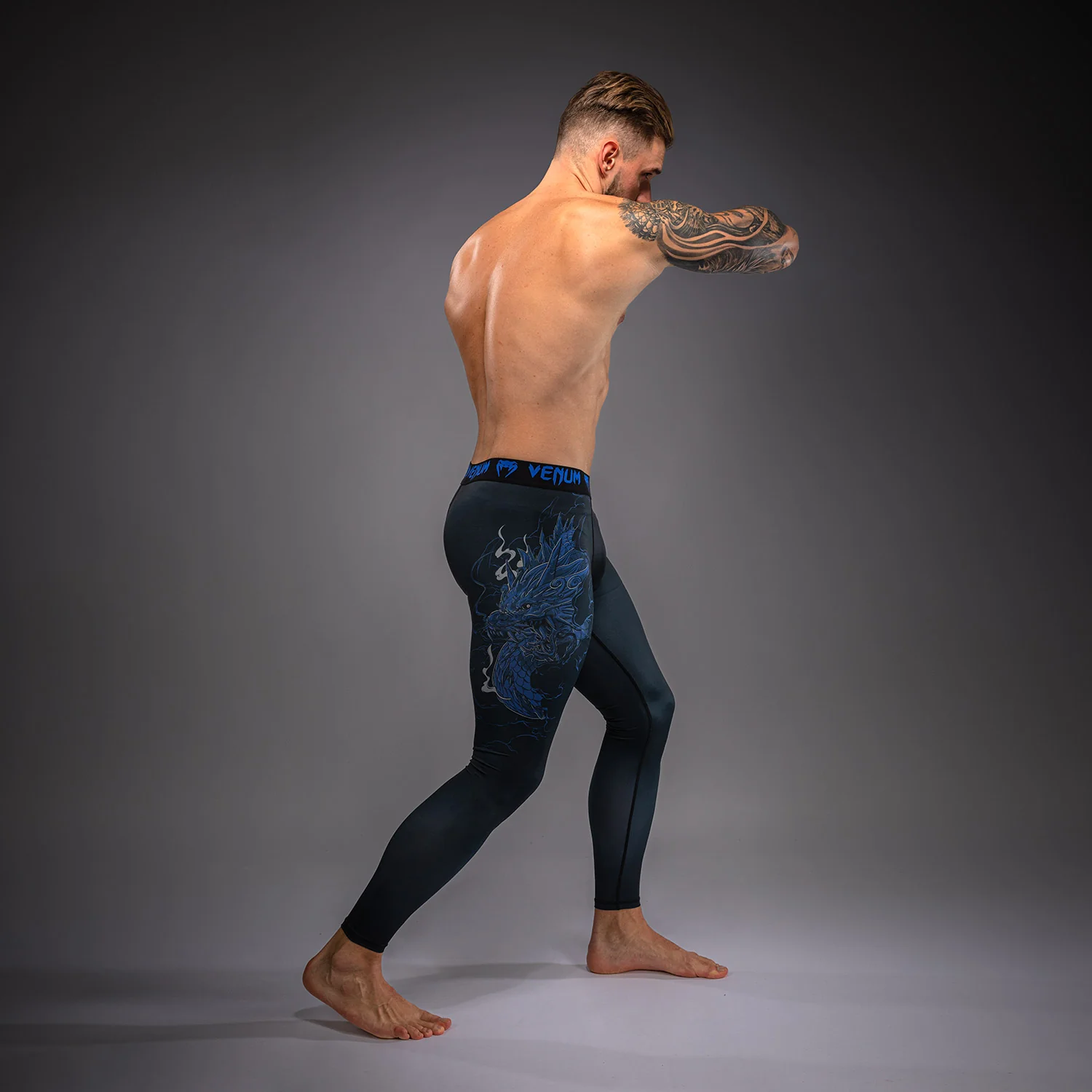 Venum Thunder Dragon Spats - Black/Royal Blue - Image 5