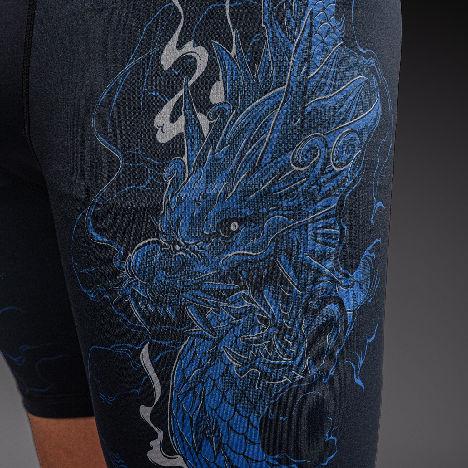 Venum Thunder Dragon Vale Tudo Shorts - Black/Royal Blue - Image 6
