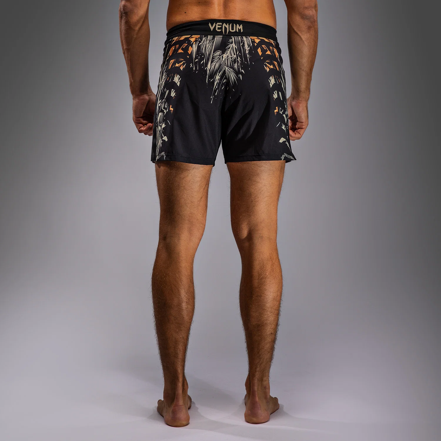 Venum Tiger Men's Fight Shorts - Black/Neon Orange - Image 3