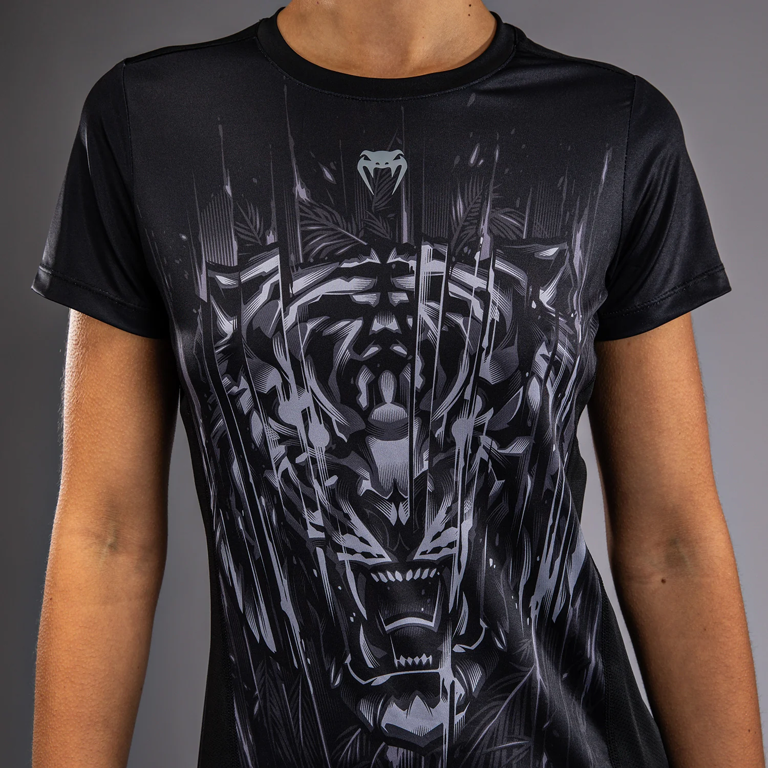 Venum Tiger Women's Dry Tech T-Shirt - Black/Silver - Image 5