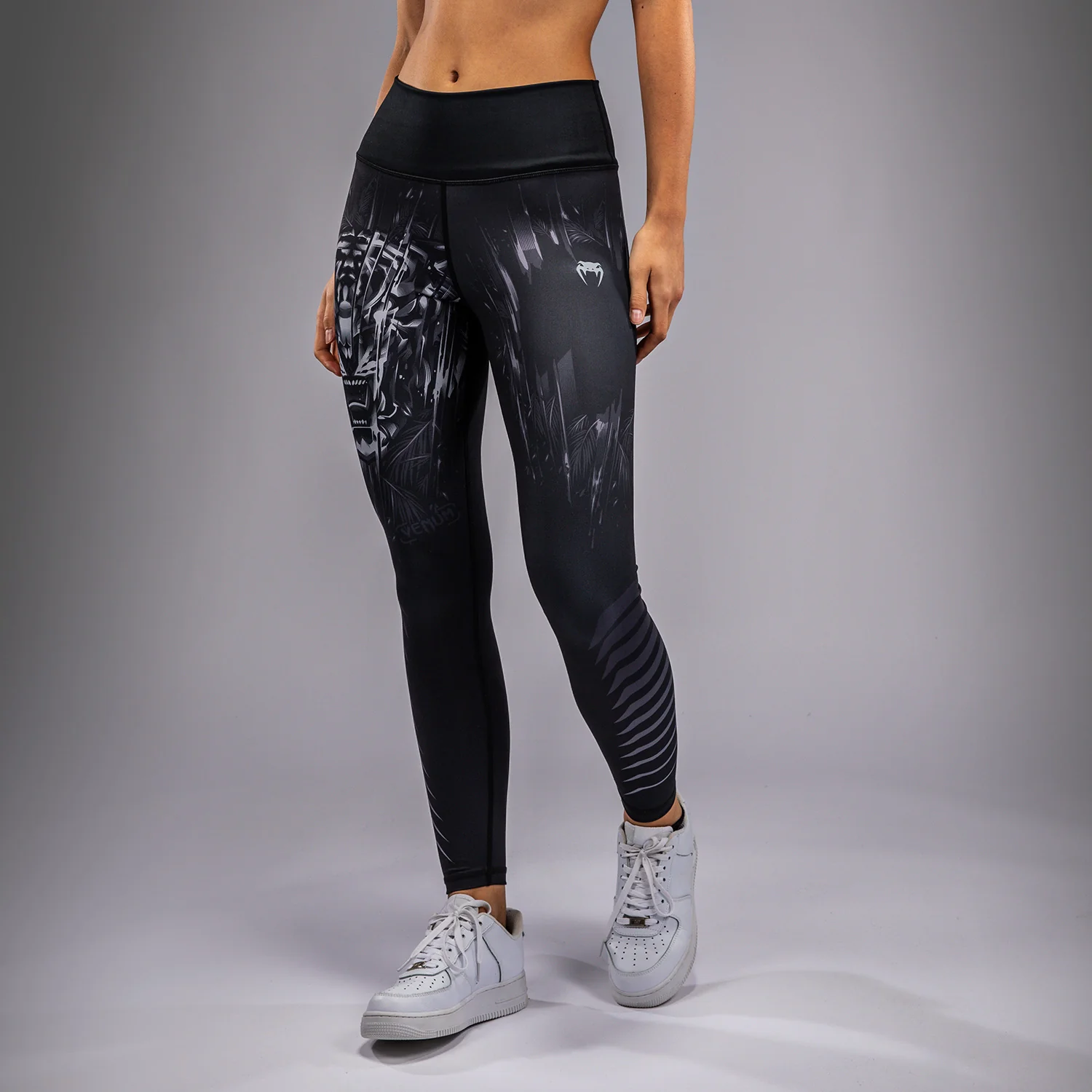 Venum Tiger Women's Leggings - Black/Silver - Image 2