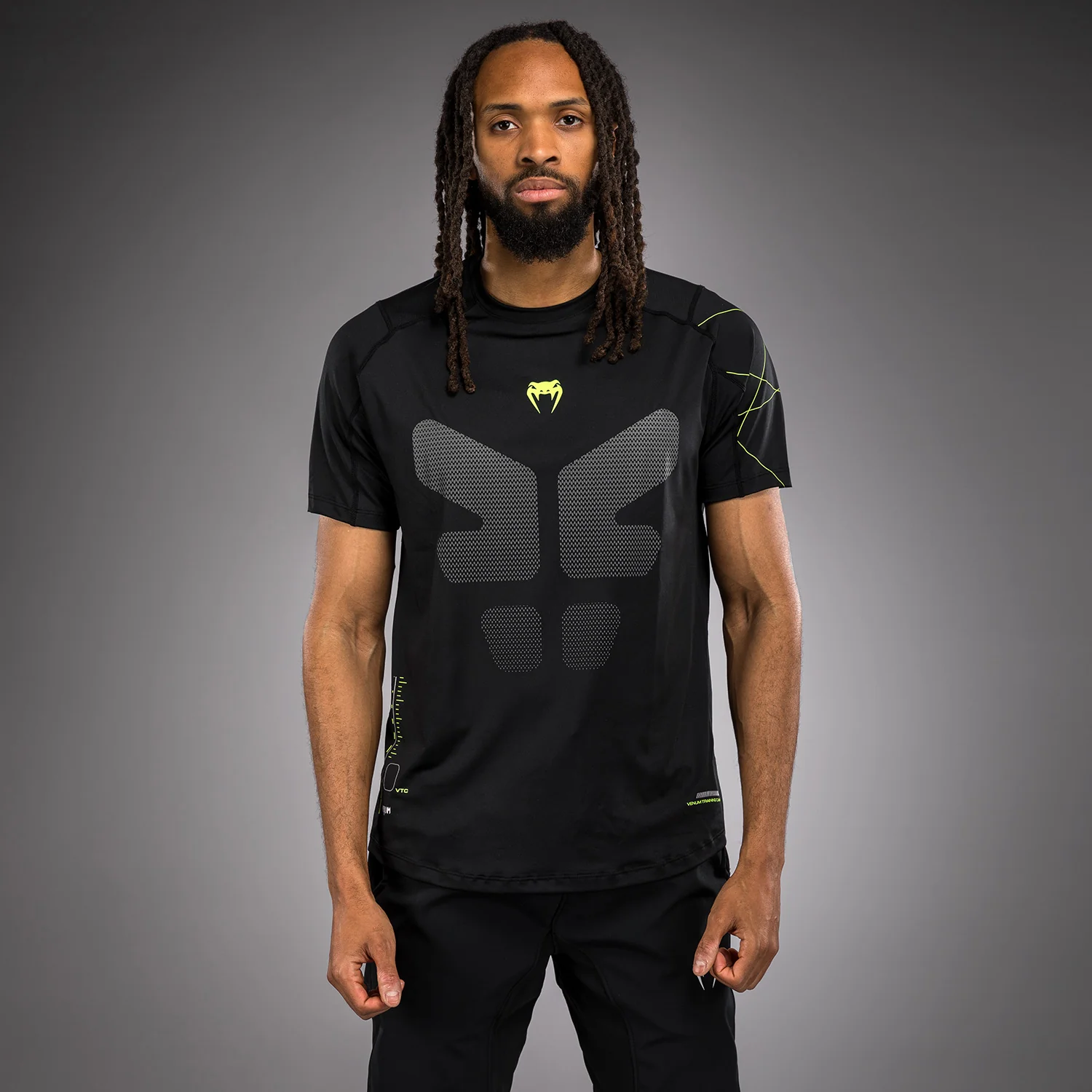 Venum Training Camp 4.0 Dry Tech T-shirt - Black/Neon Green