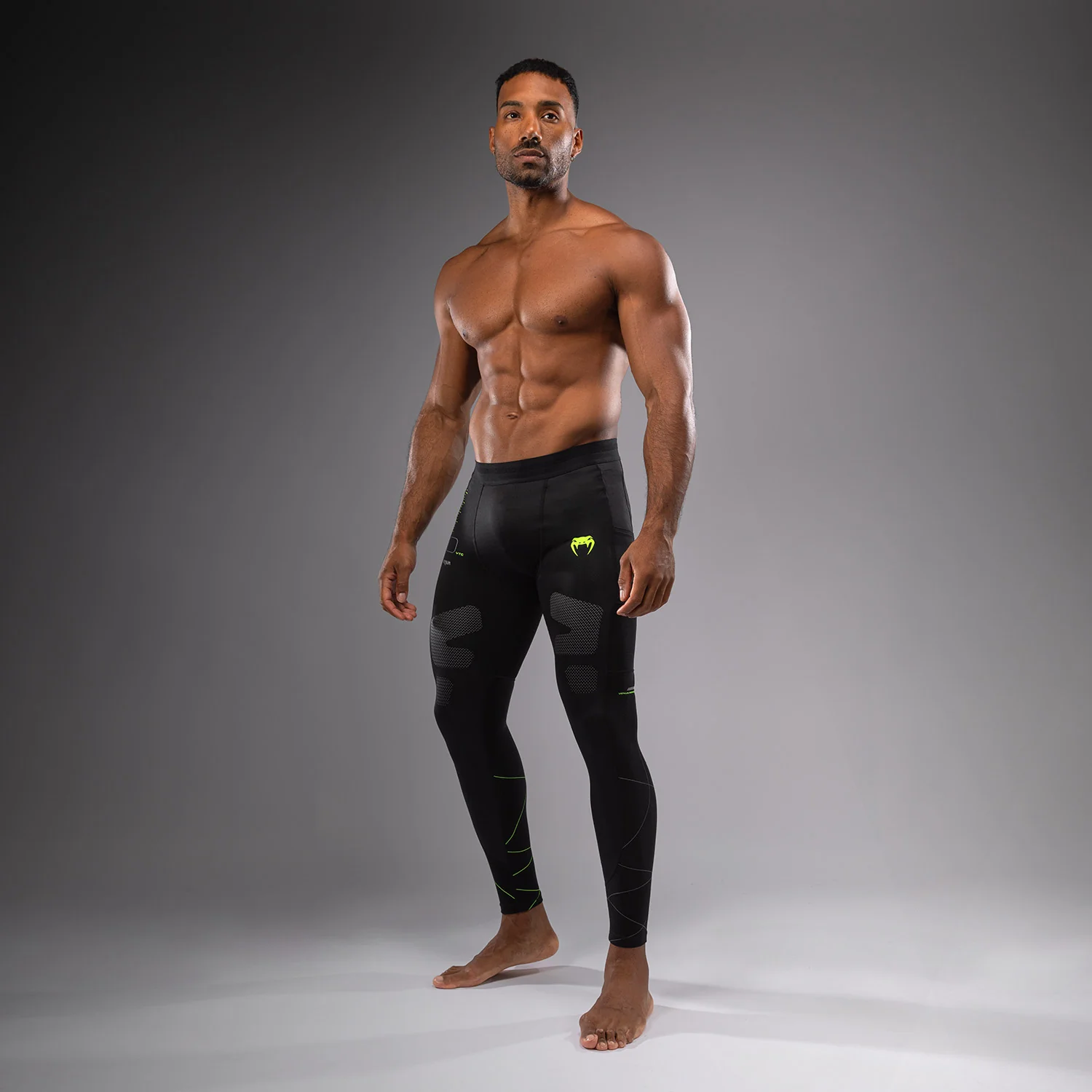 Venum Training Camp 4.0 Spats - Black/Neon Green - Image 2
