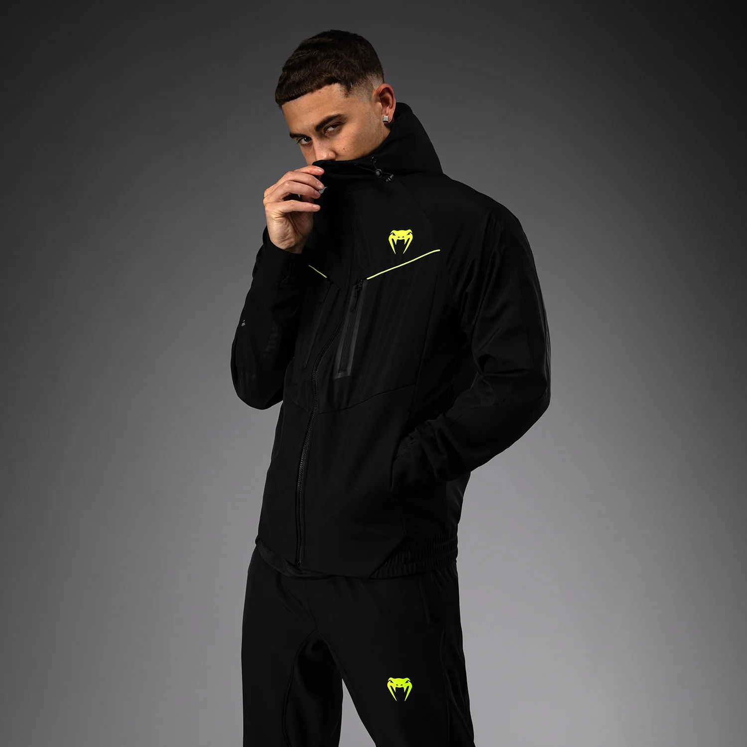 Venum Training Camp 4.0 Track Jacket - Black/Neon Green - Image 4
